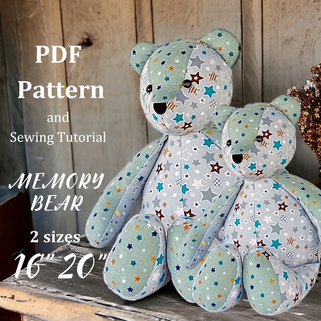 Memory Bear Pattern Make Teddy Bear Keepsake Bear Sewing Pattern Etsy Memory Bear Pattern Make Teddy Bear Keepsake Bear Sewing Pattern Etsy