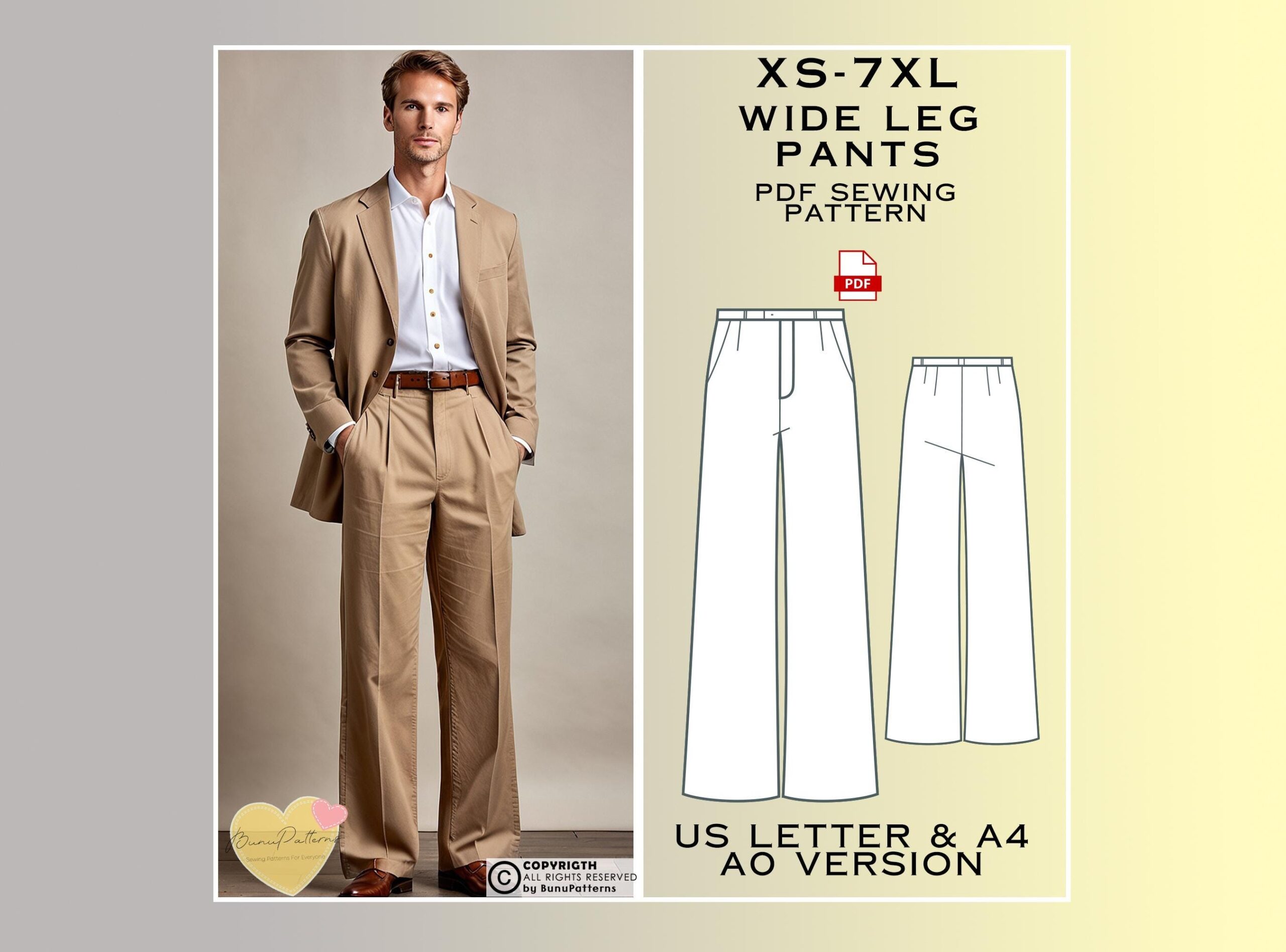 Men Wide Leg Classic Pants Sewing Pattern Pants Trousers PDF Sewing Instant Download Man Sewing Patterns Xs 7xl Plus Size Pattern Etsy Norway Men Wide Leg Classic Pants Sewing Pattern Pants Trousers PDF Sewing Instant Download Man Sewing Patterns Xs 7xl Plus Size Pattern Etsy Norway