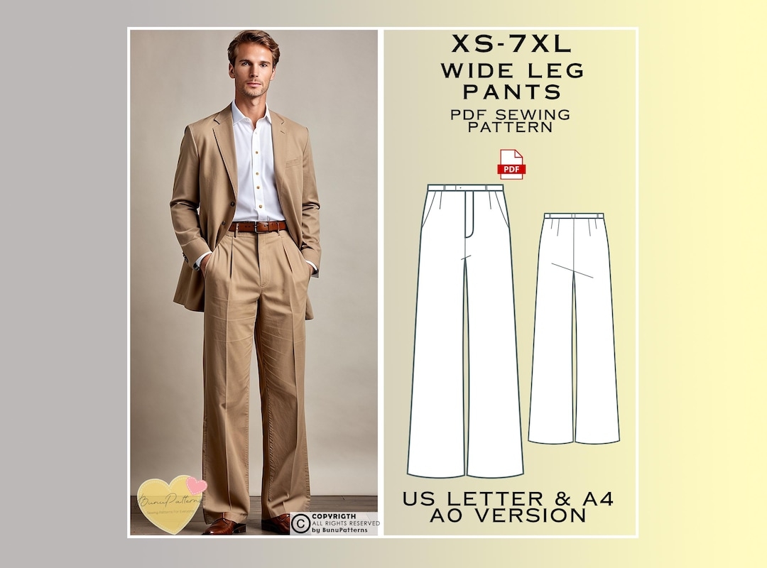 Men Wide Leg Classic Pants Sewing Pattern Pants Trousers PDF Sewing Instant Download Man Sewing Patterns Xs 7xl Plus Size Pattern Etsy Norway Men Wide Leg Classic Pants Sewing Pattern Pants Trousers PDF Sewing Instant Download Man Sewing Patterns Xs 7xl Plus Size Pattern Etsy Norway