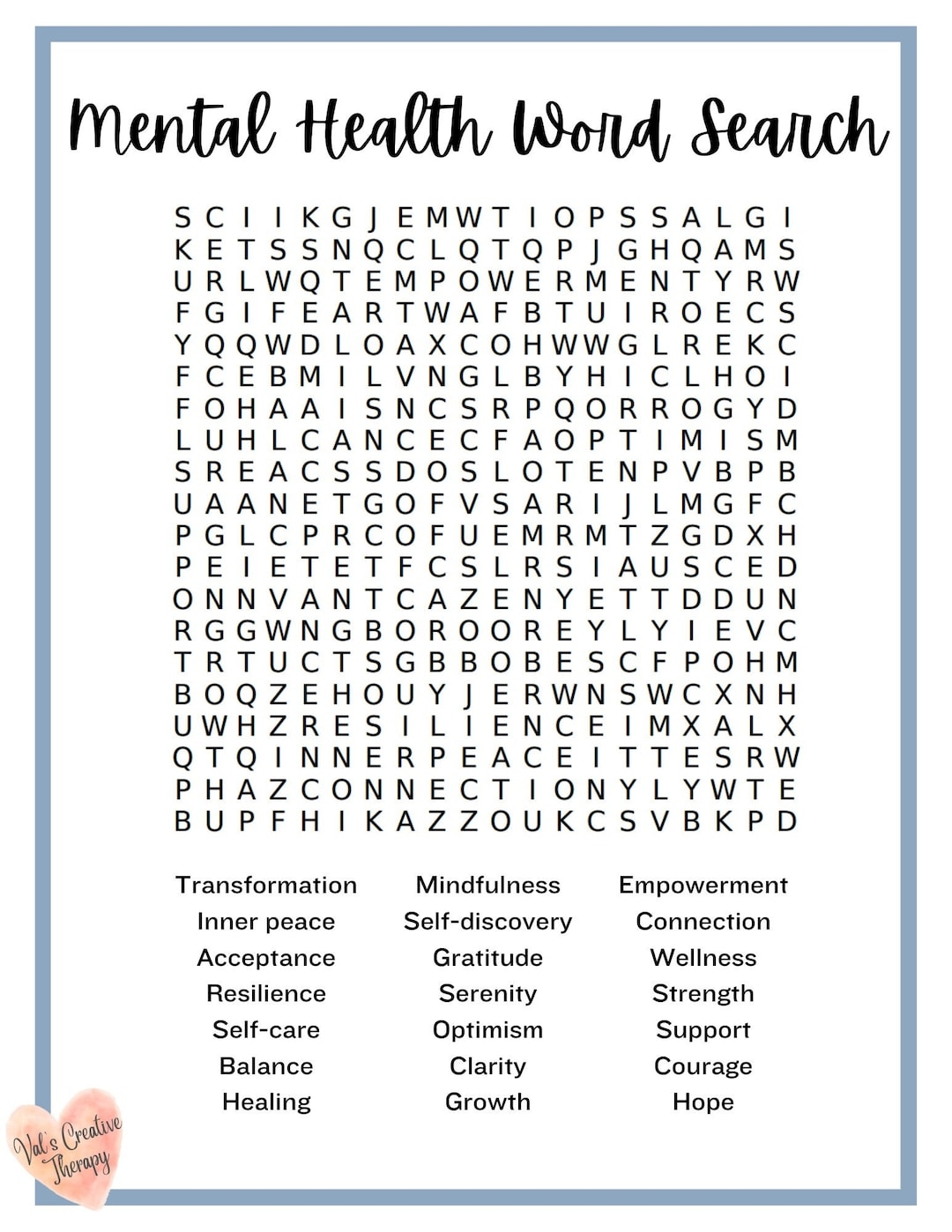 Mental Health Crossword Calming Crossword Puzzle Feel Good Puzzle Etsy Mental Health Crossword Calming Crossword Puzzle Feel Good Puzzle Etsy