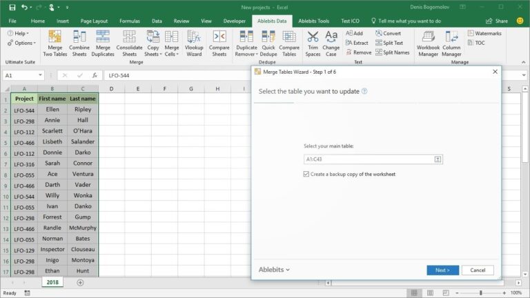 Merge Excel Worksheets By Matching Data In One Or More Columns