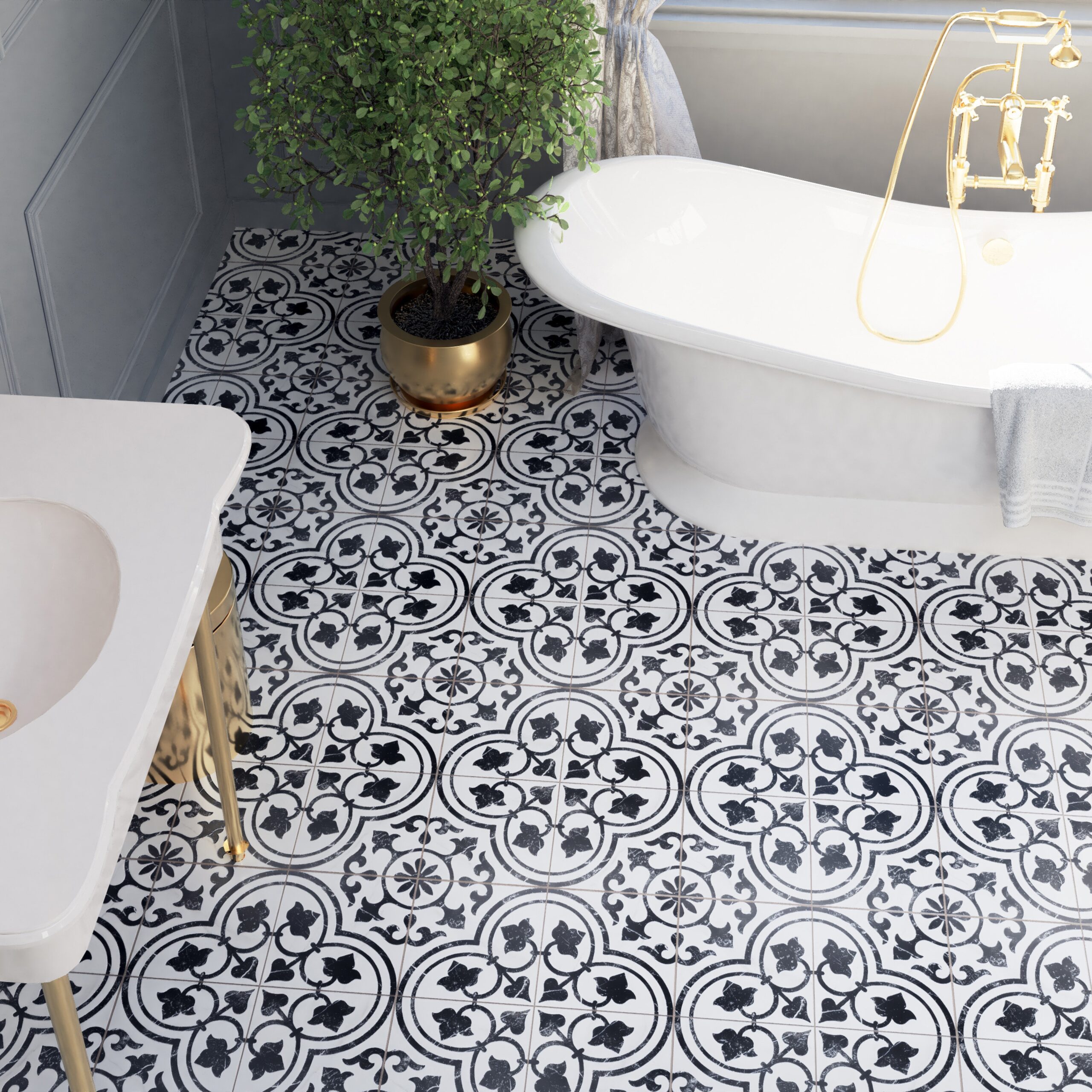 Merola Tile Merzoni 18 X 18 Porcelain Patterned Wall Floor Tile Wayfair Merola Tile Merzoni 18 X 18 Porcelain Patterned Wall Floor Tile Wayfair