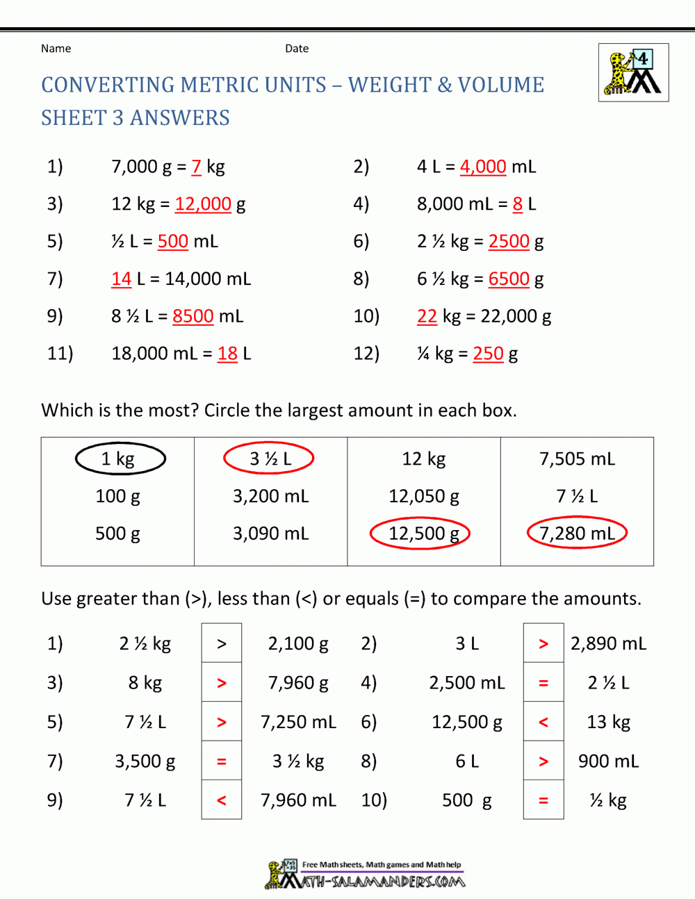 Metric Conversion Worksheet 028 Metric Conversion Worksheet 028