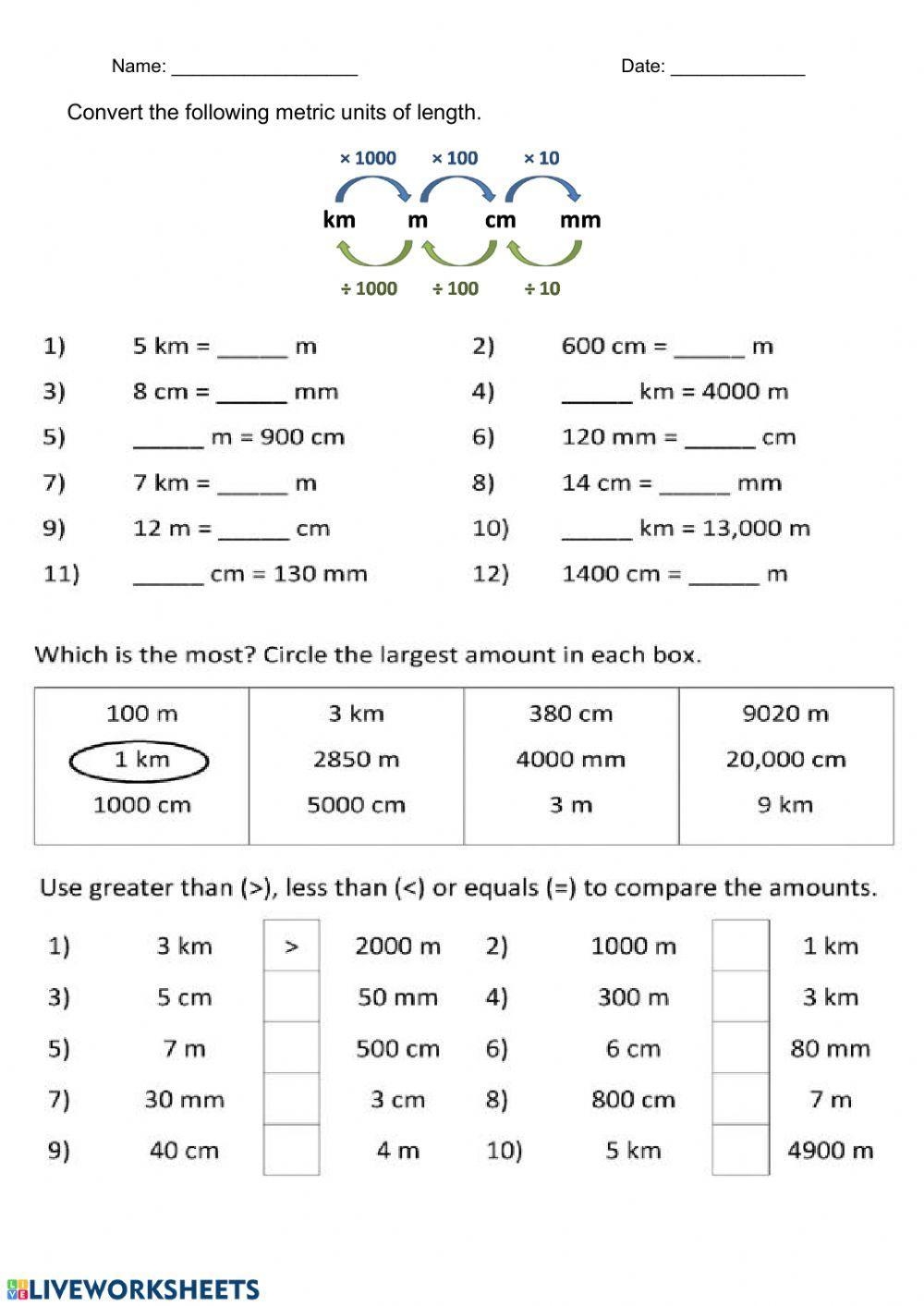metric system conversion worksheet metric system conversion worksheet