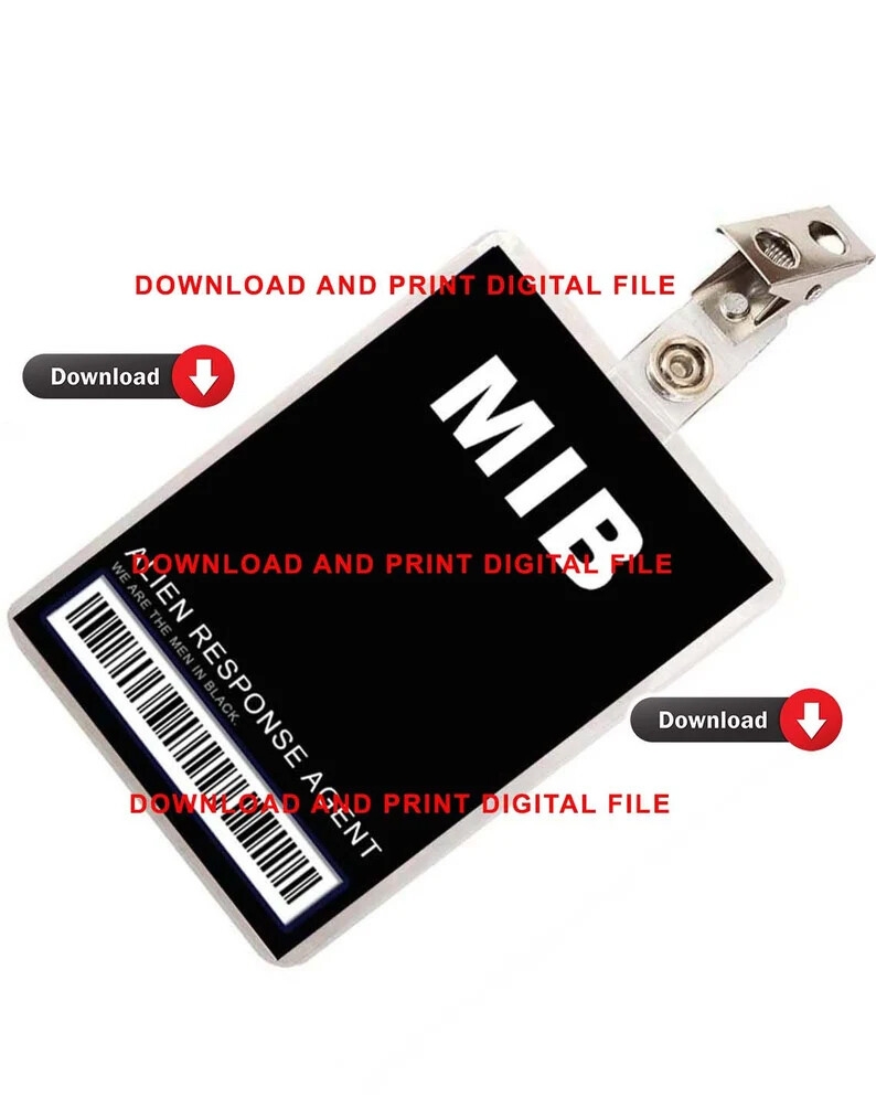 MIB Men In Black ID Badge Image Download PDF MIB Men In Black ID Badge Image Download PDF