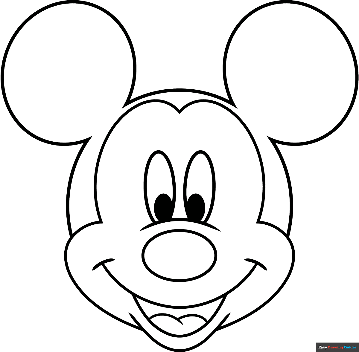 Mickey Mouse Face Coloring Page Easy Drawing Guides Mickey Mouse Face Coloring Page Easy Drawing Guides