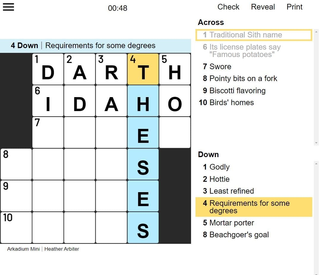 Mini Crossword Free Online Game Denver Post Mini Crossword Free Online Game Denver Post