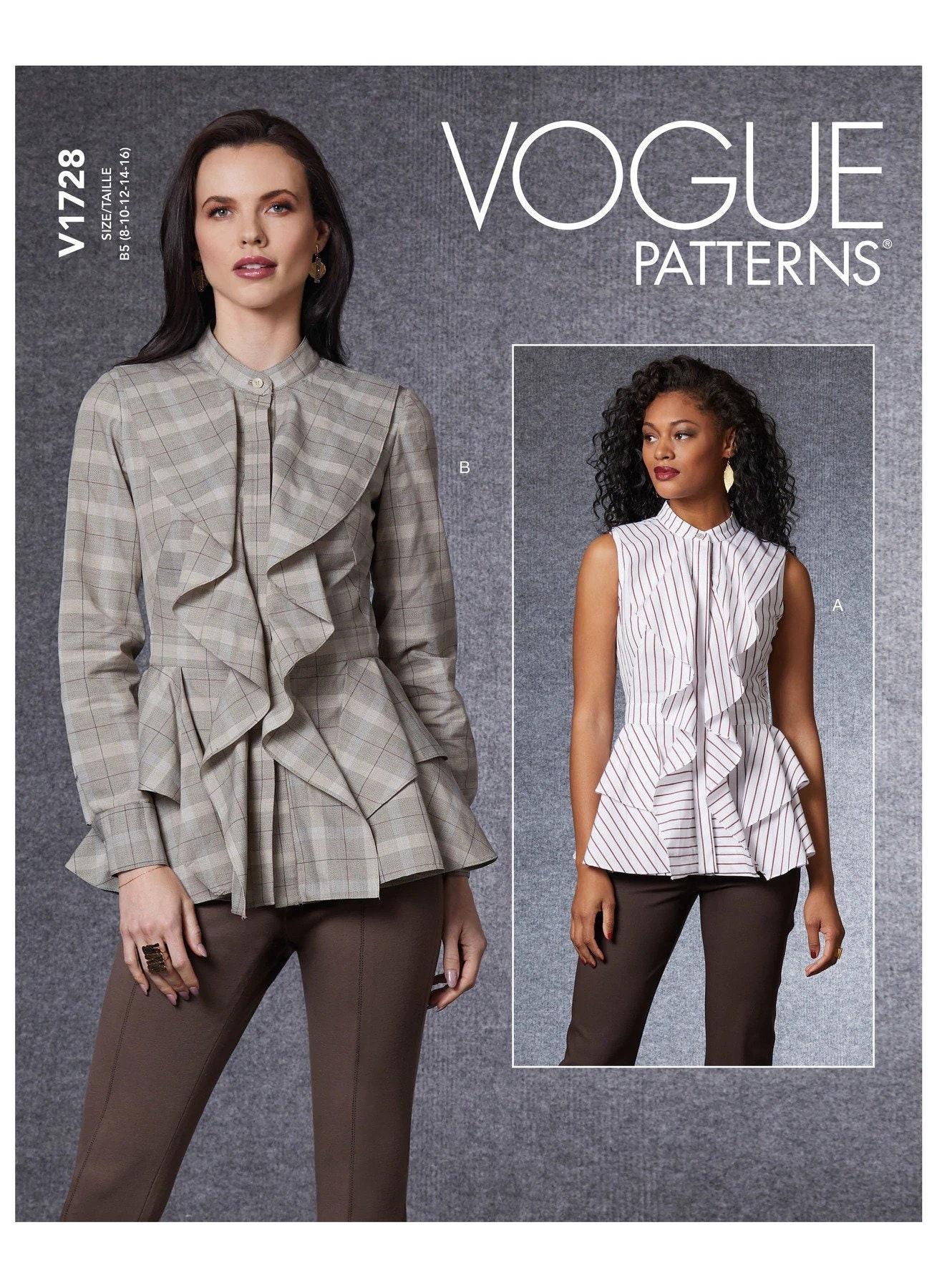 vogue v1825 misses' & misses' petite top pattern vogue v1825 misses' & misses' petite top pattern