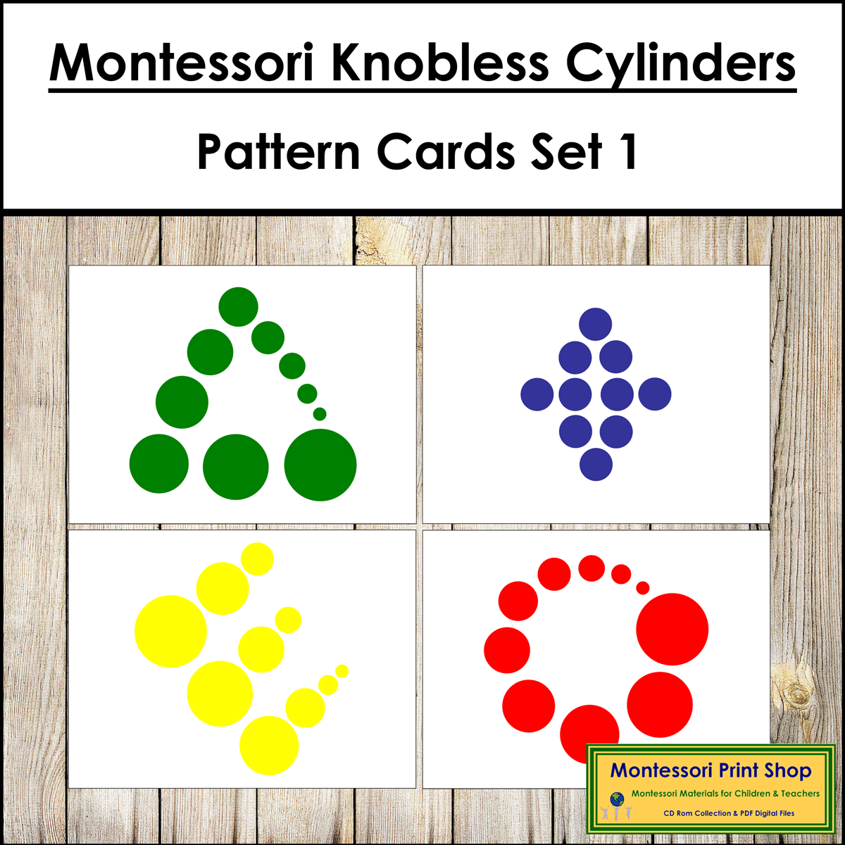 Montessori Knobless Cylinder Pattern Cards Set 1 Made By Teachers Montessori Knobless Cylinder Pattern Cards Set 1 Made By Teachers