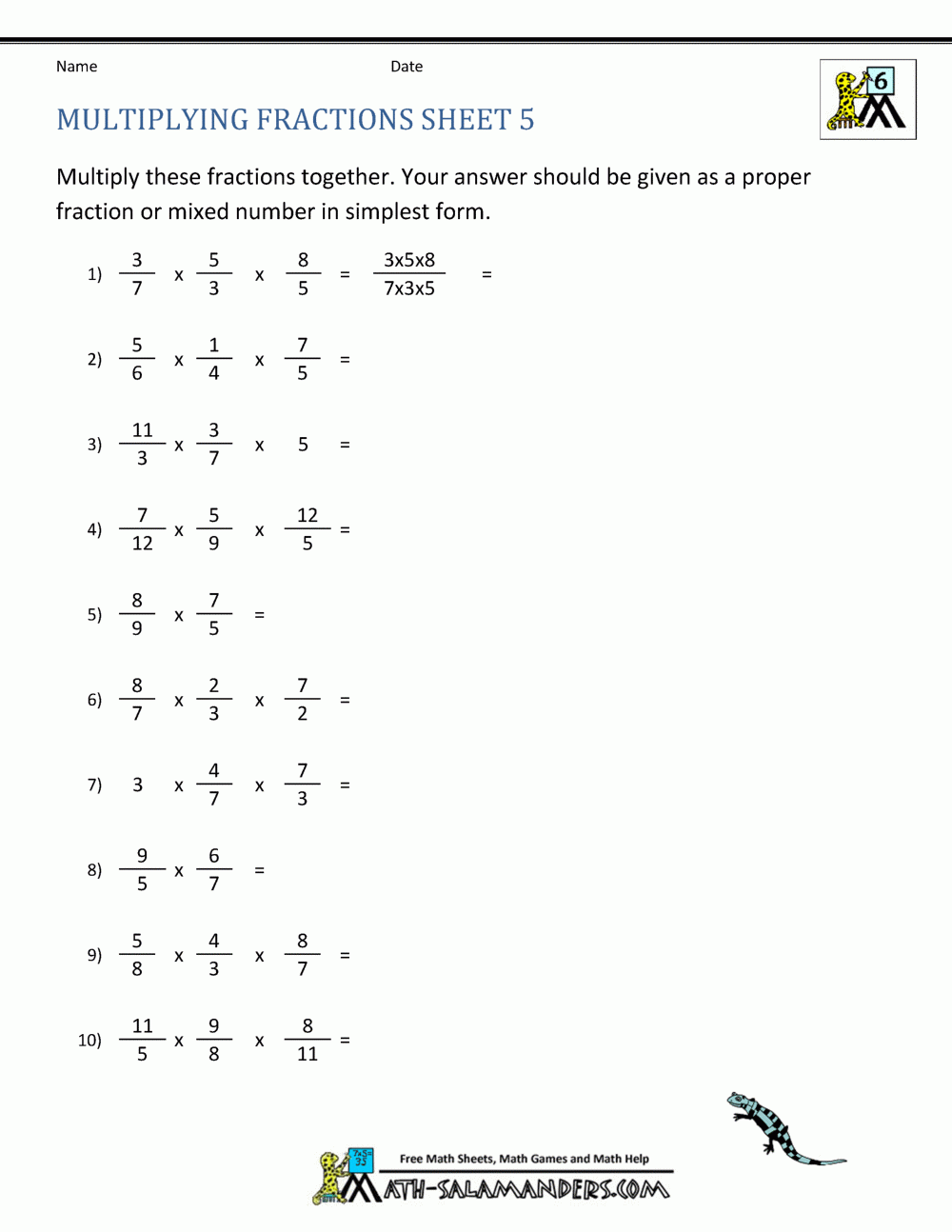 multiplication of fractions worksheets multiplication of fractions worksheets
