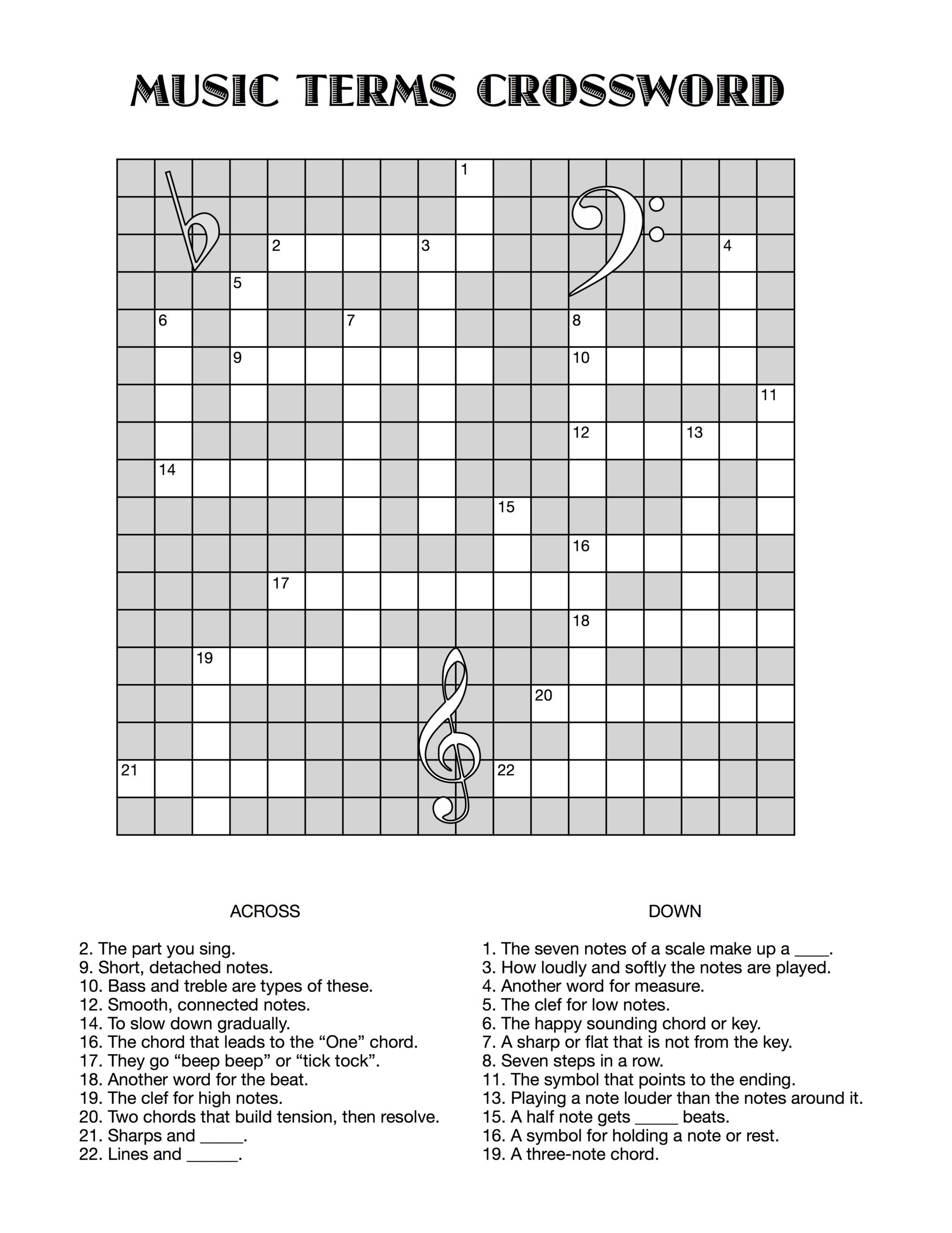 Music Terms Crossword 1 Lynne Davis Music Music Terms Crossword 1 Lynne Davis Music
