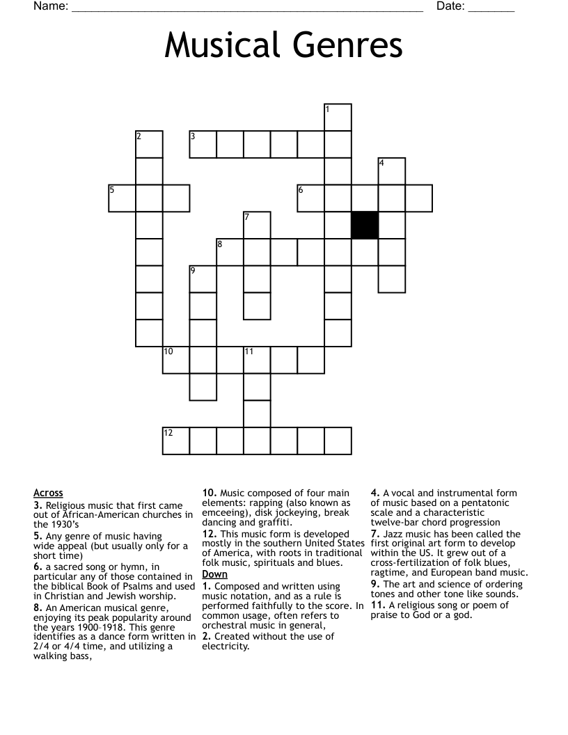 hymn of praise crossword clue