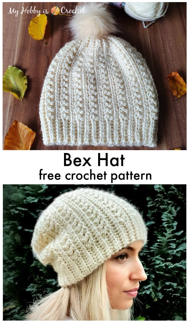 My Hobby Is Crochet Bex Hat Free Crochet Pattern knit look My Hobby Is Crochet Bex Hat Free Crochet Pattern knit look