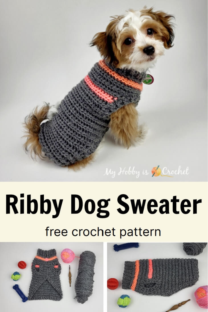 My Hobby Is Crochet Ribby Dog Sweater Free Crochet Sweater For Small Dogs My Hobby Is Crochet Ribby Dog Sweater Free Crochet Sweater For Small Dogs