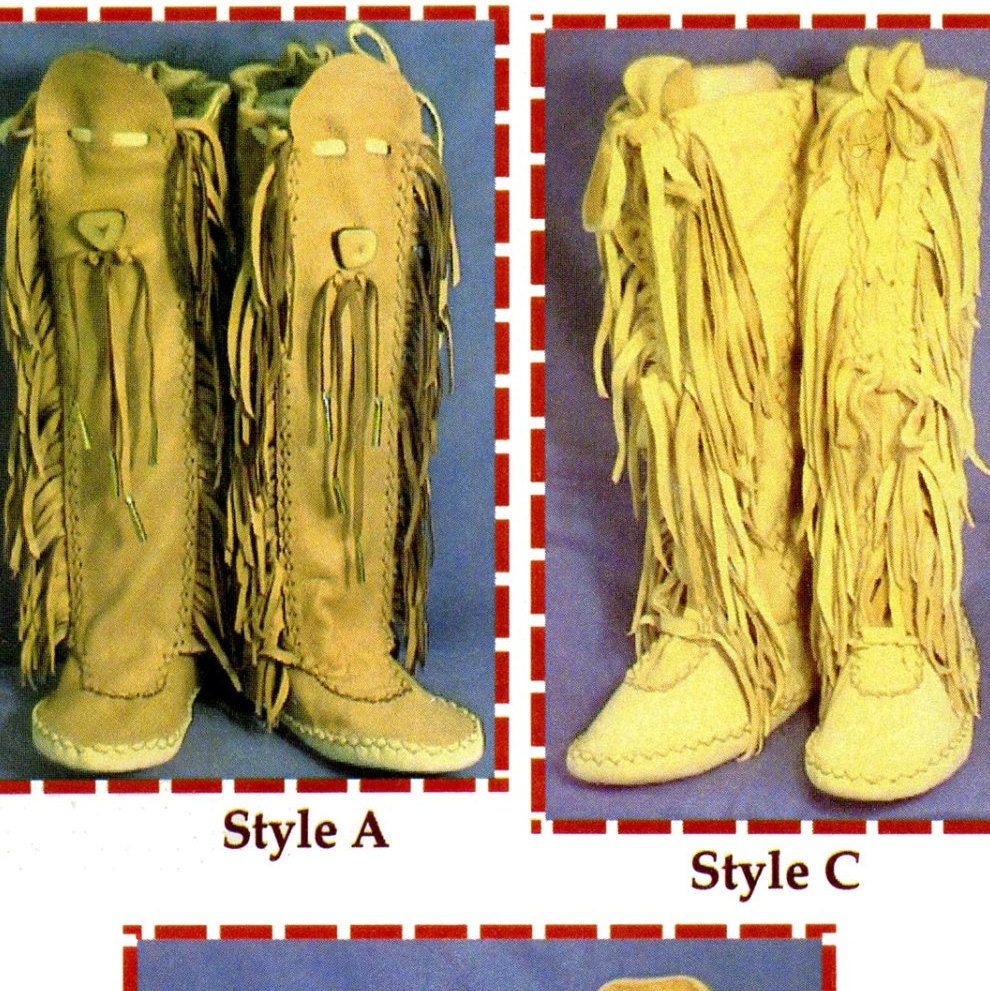 Native American Shawnee Indian Moccasin SEWING PATTERN Includes 3 Styles Ankle Or Knee High Native American Shawnee Indian Moccasin SEWING PATTERN Includes 3 Styles Ankle Or Knee High