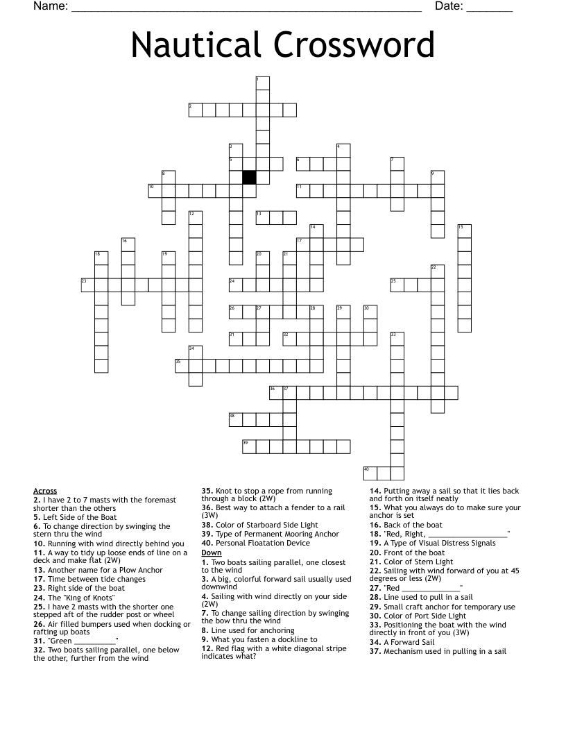 Nautical Crossword WordMint Nautical Crossword WordMint