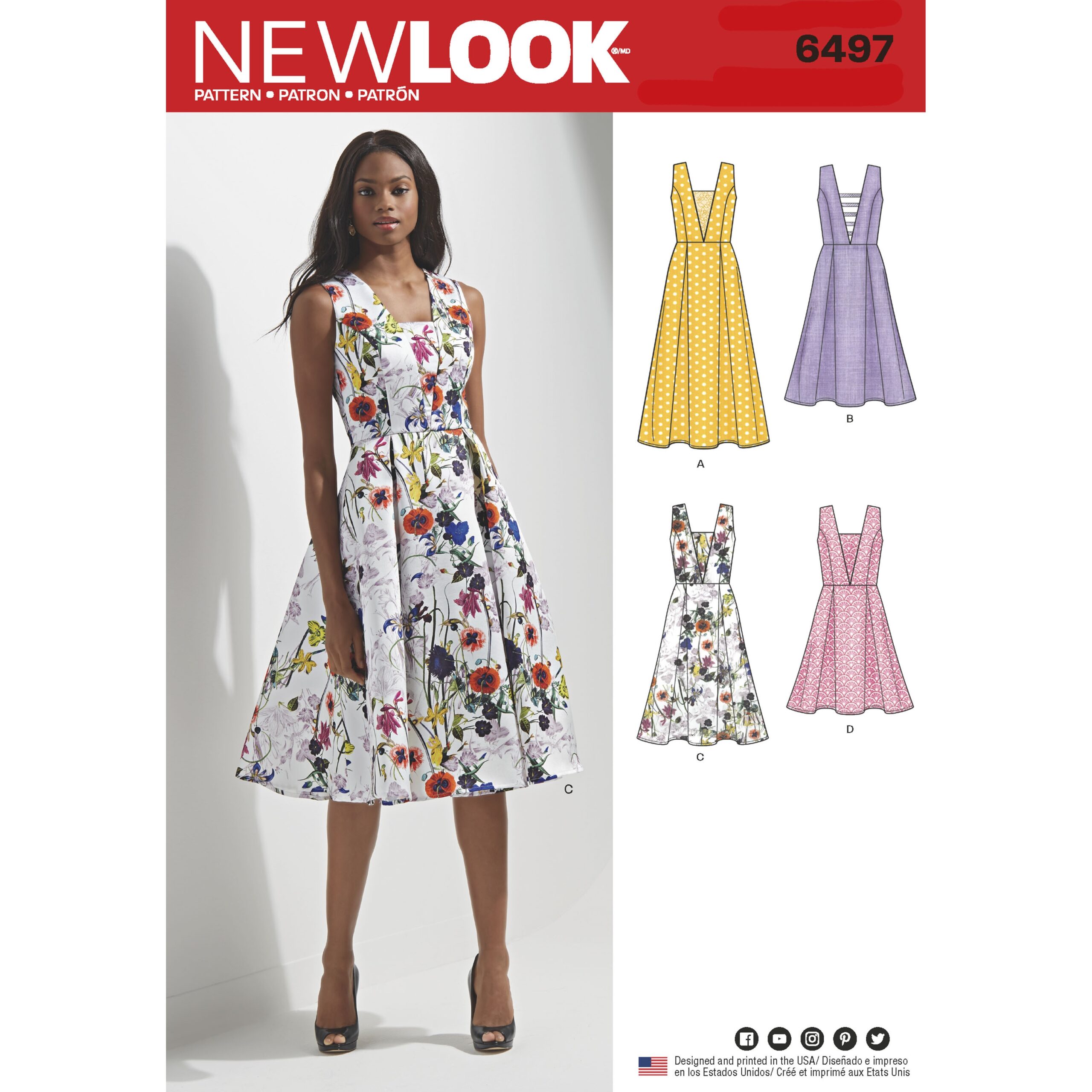 New Look 6497 Misses Dress With Bodice And Length Variations New Look 6497 Misses Dress With Bodice And Length Variations