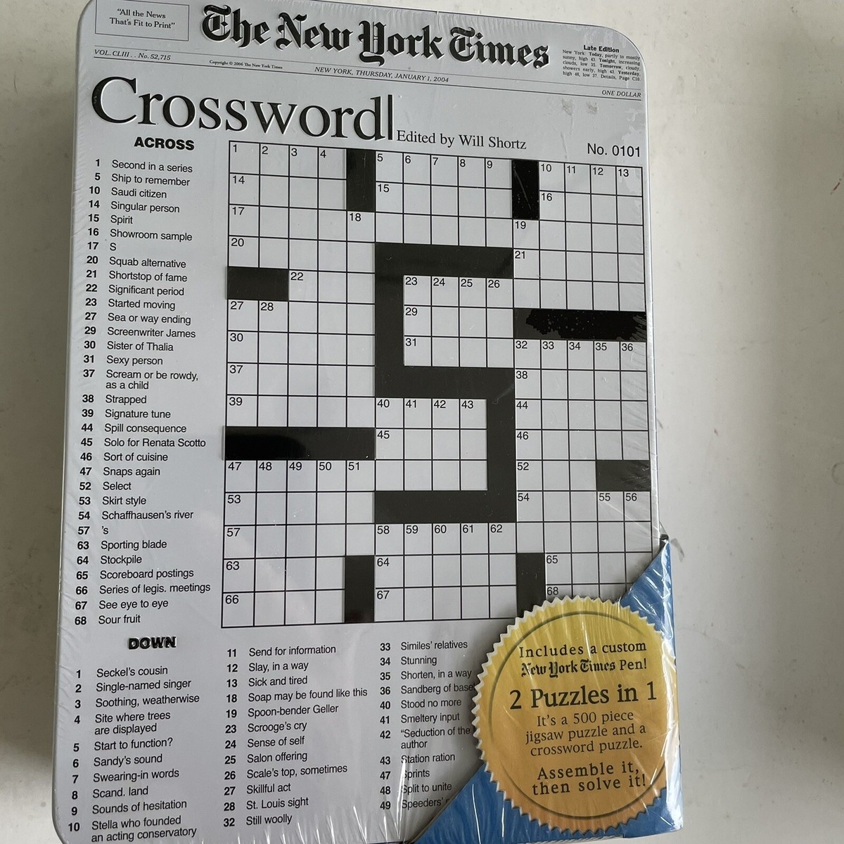New York Times Crossword Puzzle Two Puzzles In One Assemble Then Solve W Tin EBay New York Times Crossword Puzzle Two Puzzles In One Assemble Then Solve W Tin EBay