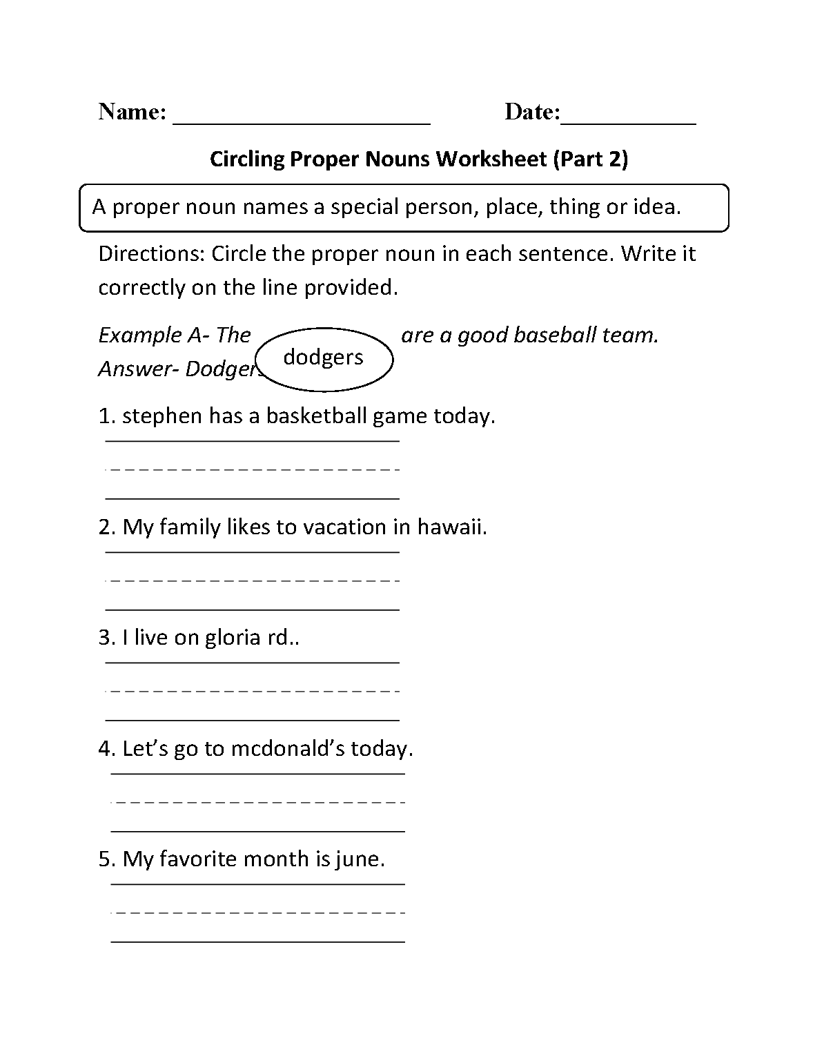 Nouns Worksheets Proper And Common Nouns Worksheets Nouns Worksheets Proper And Common Nouns Worksheets
