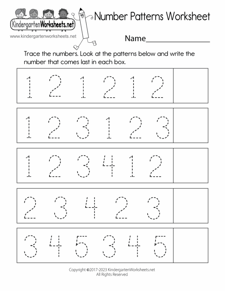 Number Patterns Worksheet Free Printable Digital PDF