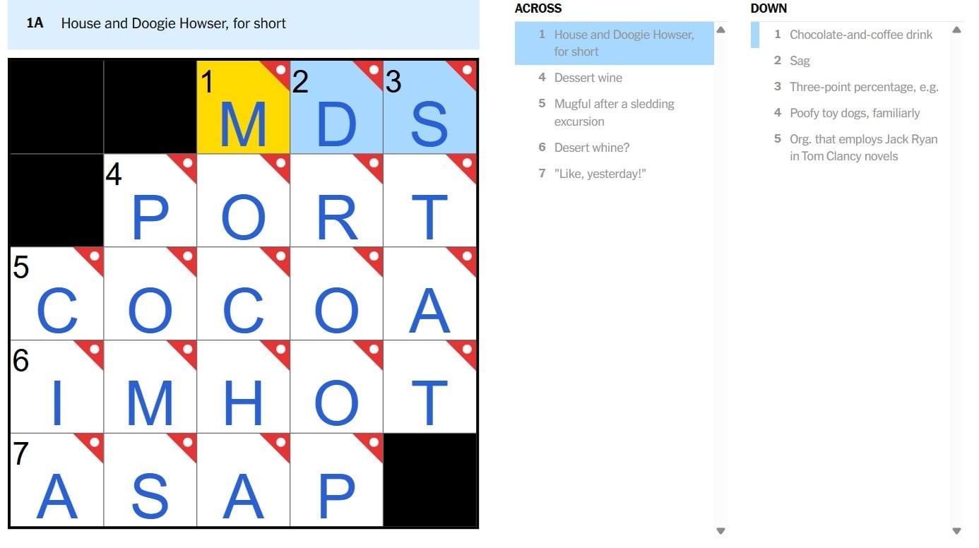 NYT Mini Crossword June 13 2025 What Is House And Doogie Howser For Short Answer H2S Media NYT Mini Crossword June 13 2025 What Is House And Doogie Howser For Short Answer H2S Media