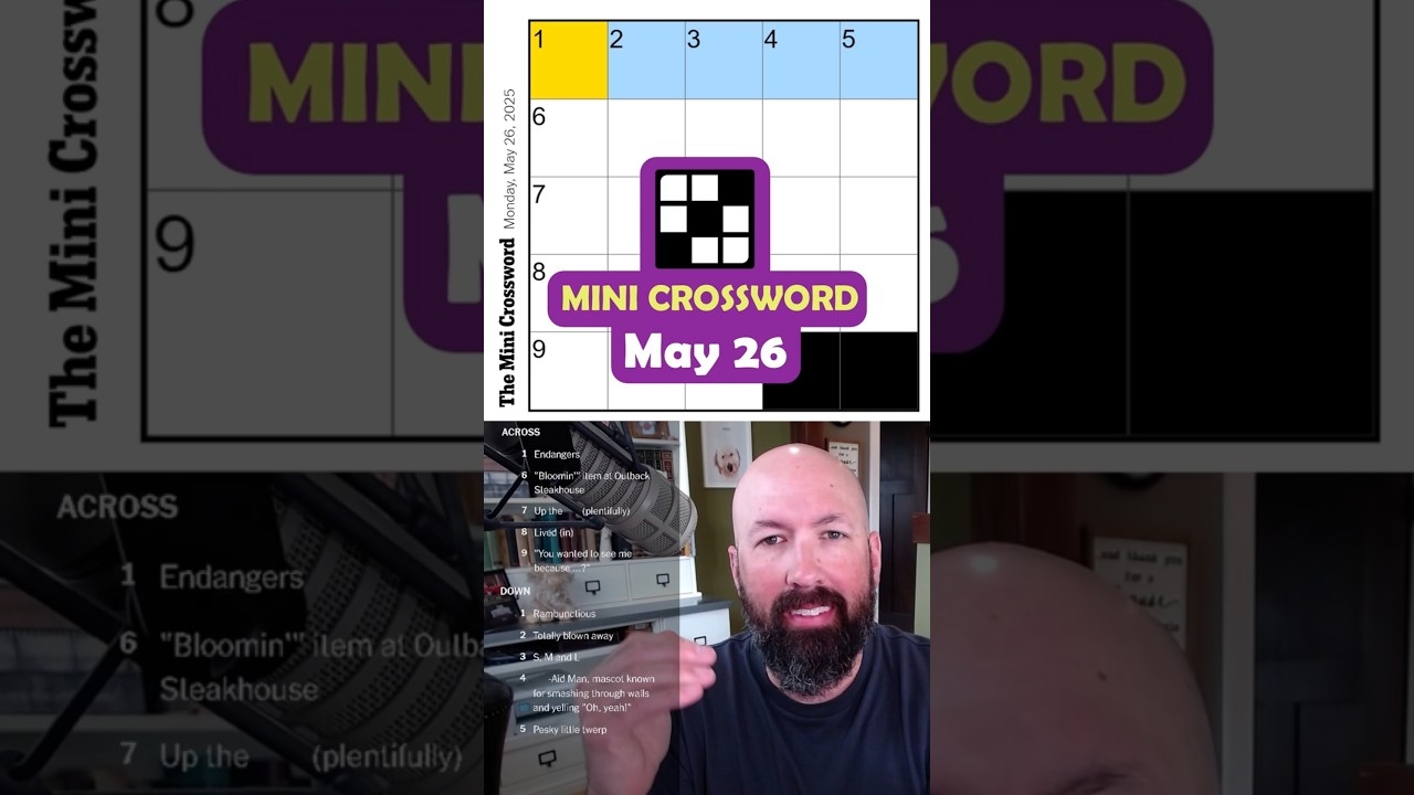NYT Mini Crossword May 26 YouTube NYT Mini Crossword May 26 YouTube