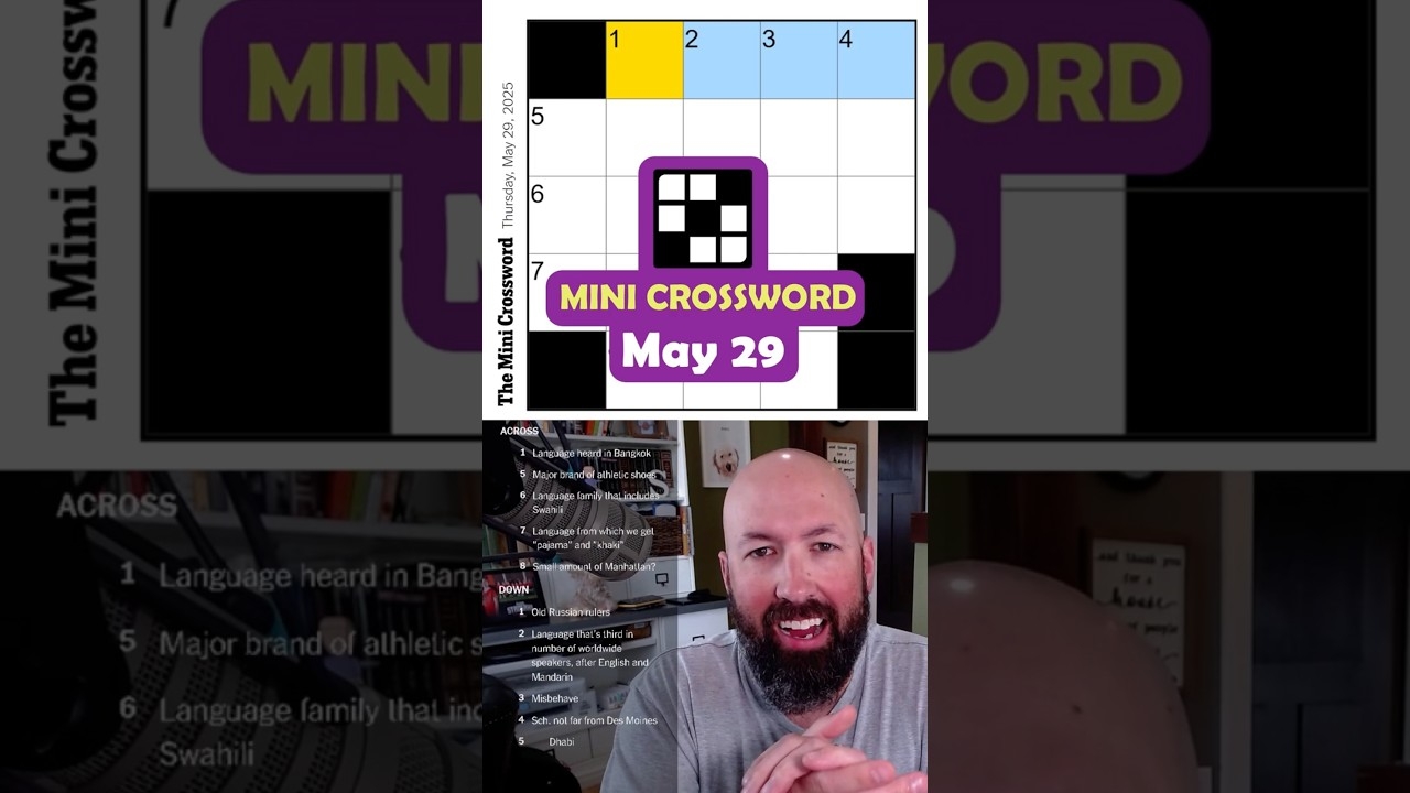 NYT Mini Crossword May 29 YouTube NYT Mini Crossword May 29 YouTube