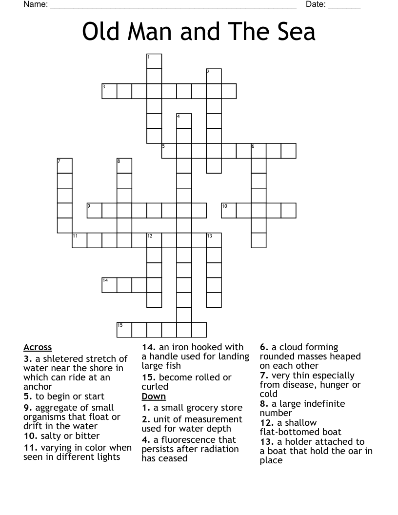 Old Man And The Sea Crossword WordMint