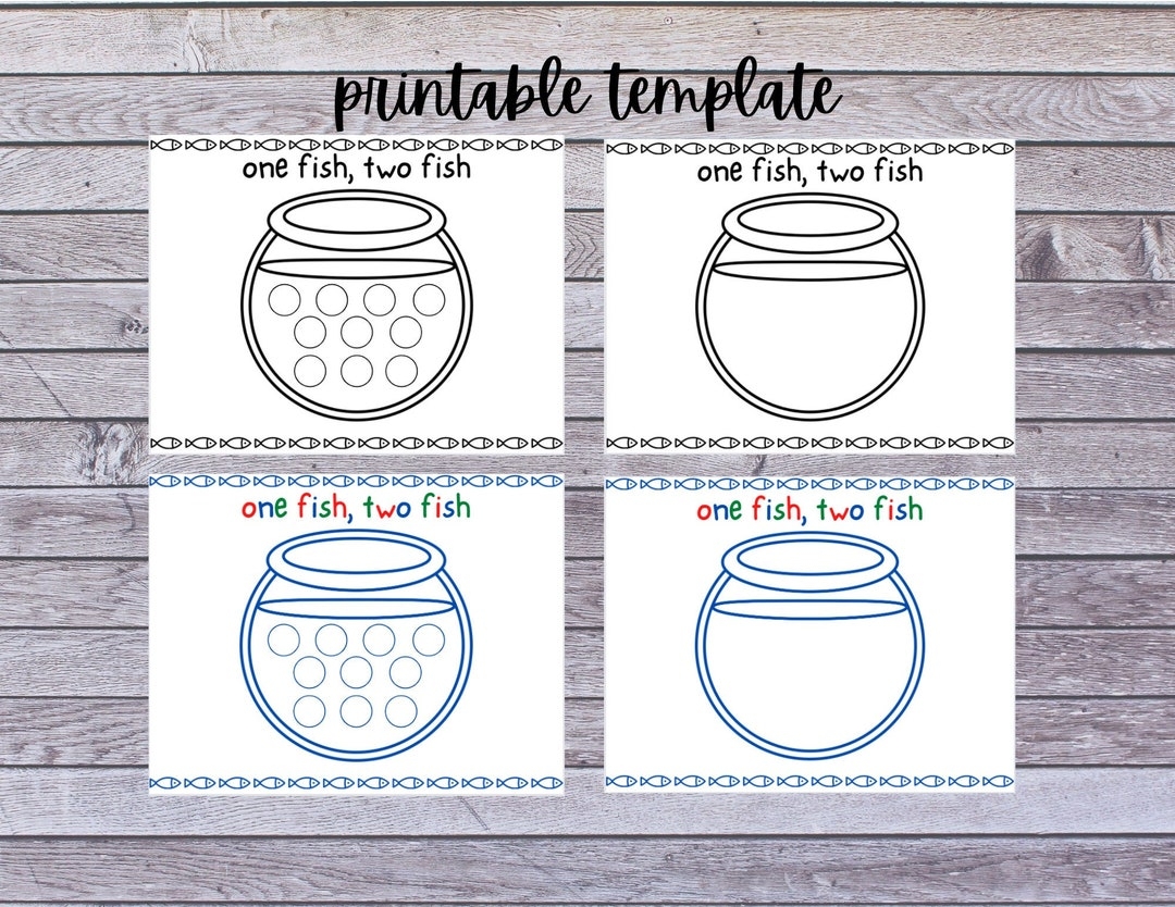 One Fish Two Fish Printable Templates Etsy One Fish Two Fish Printable Templates Etsy