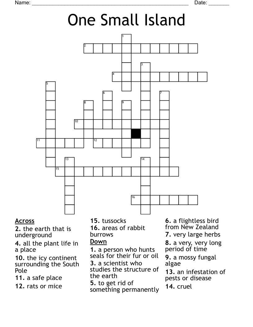 One Small Island Crossword WordMint One Small Island Crossword WordMint