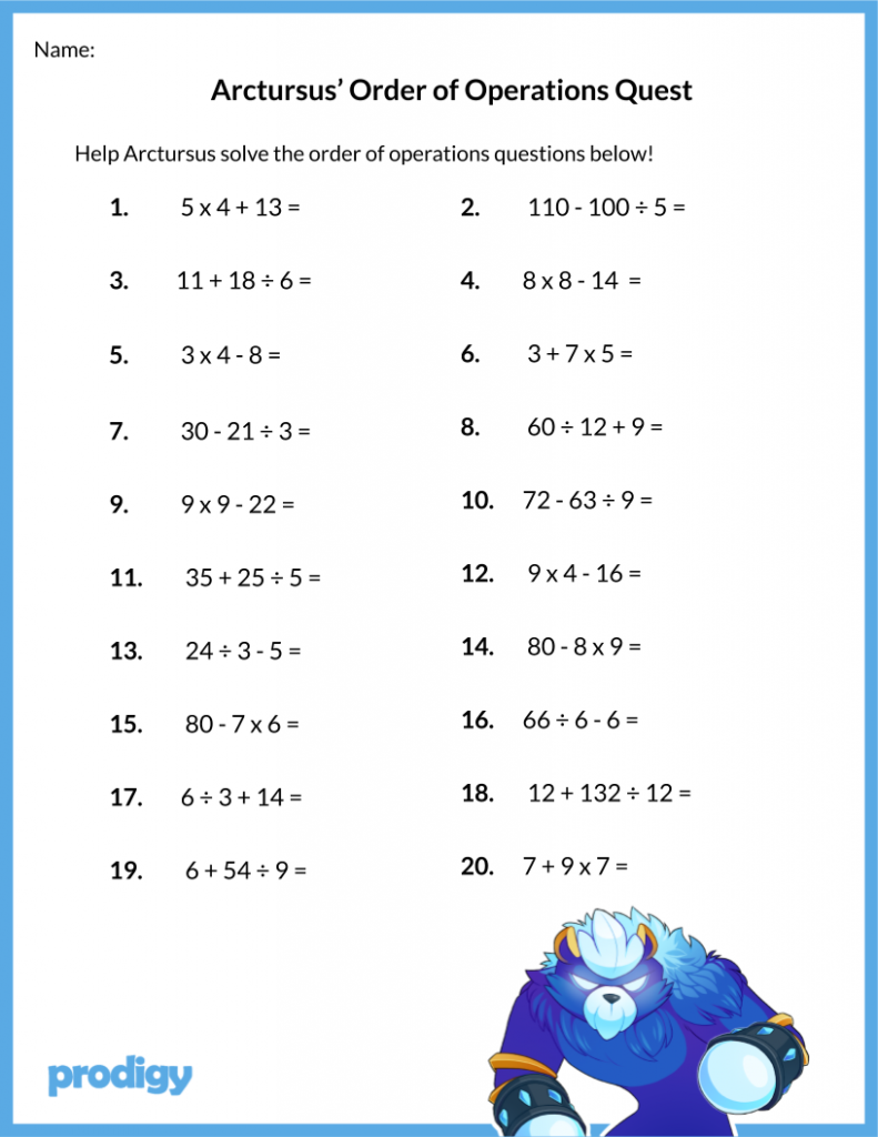 Order Of Operations Worksheet 19 Resources For Your Class Order Of Operations Worksheet 19 Resources For Your Class