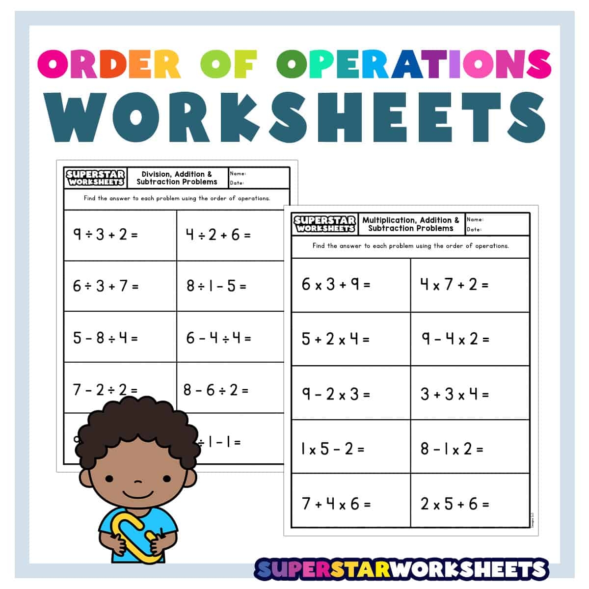 order of operations math worksheets order of operations math worksheets