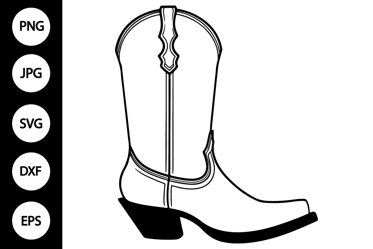 Outline Cowboy Boot SVG Coloring Page 3088874 Outline Cowboy Boot SVG Coloring Page 3088874