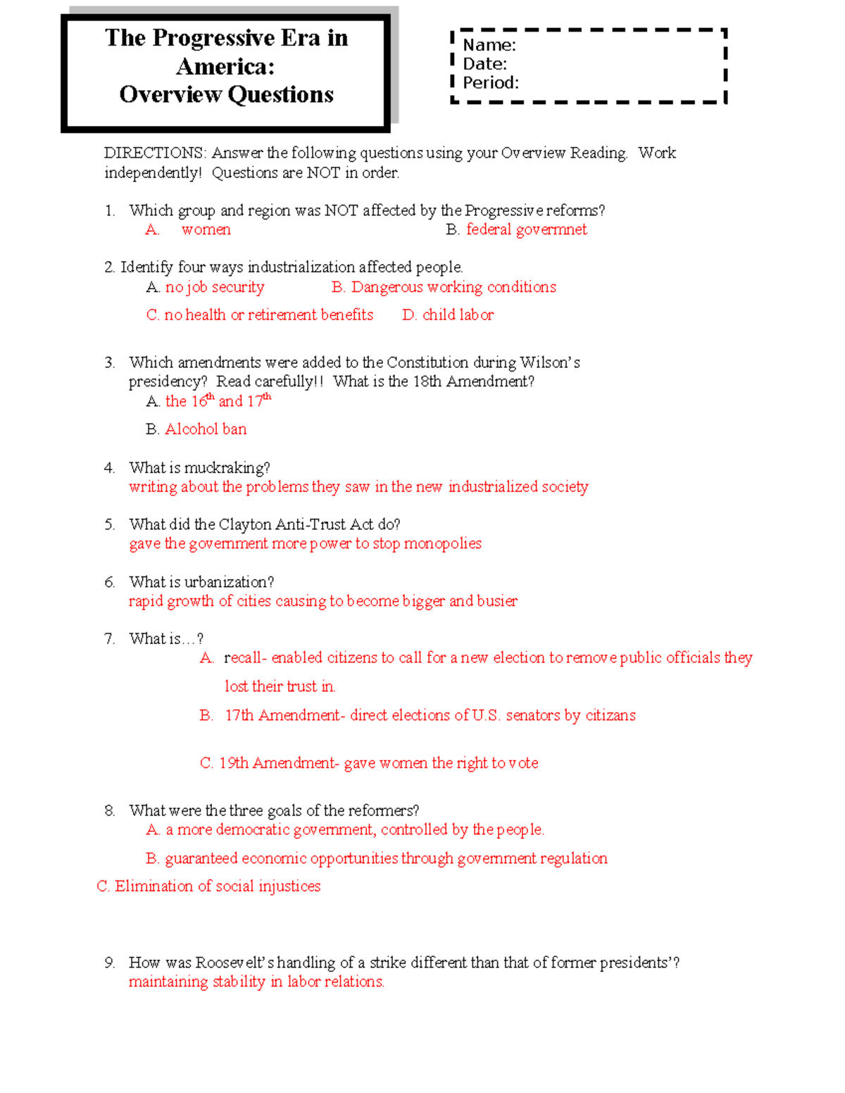 Overview Questions On The Progressive Era Regular 1 Exam Document Studocu Overview Questions On The Progressive Era Regular 1 Exam Document Studocu