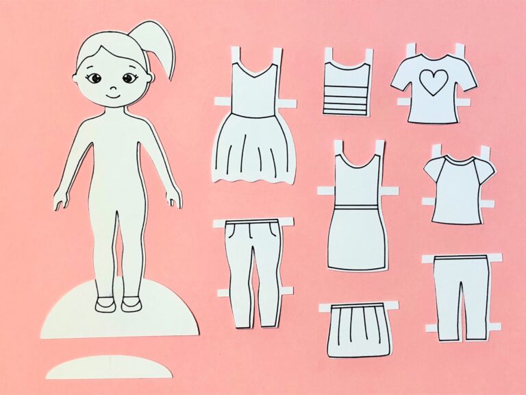 Paper Doll Cut File And Printable Meet Hannah A Downloadable Doll For Cricut And Silhouette Machines And Hand Cutting svg Png Pdf Etsy
