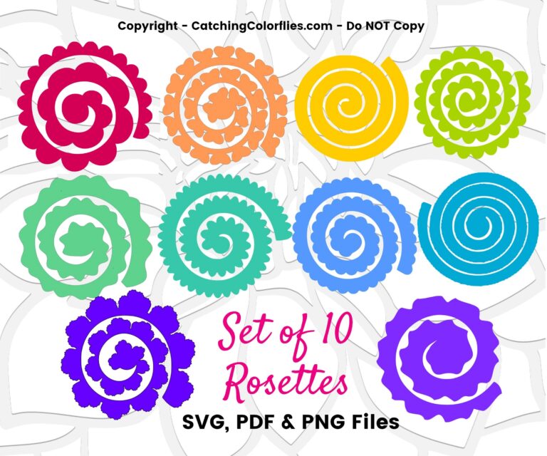 Paper Flower Rolled Rosette Templates Printable PDF Rolled Rosettes Templates Instant Download Set Of 10 Etsy Israel