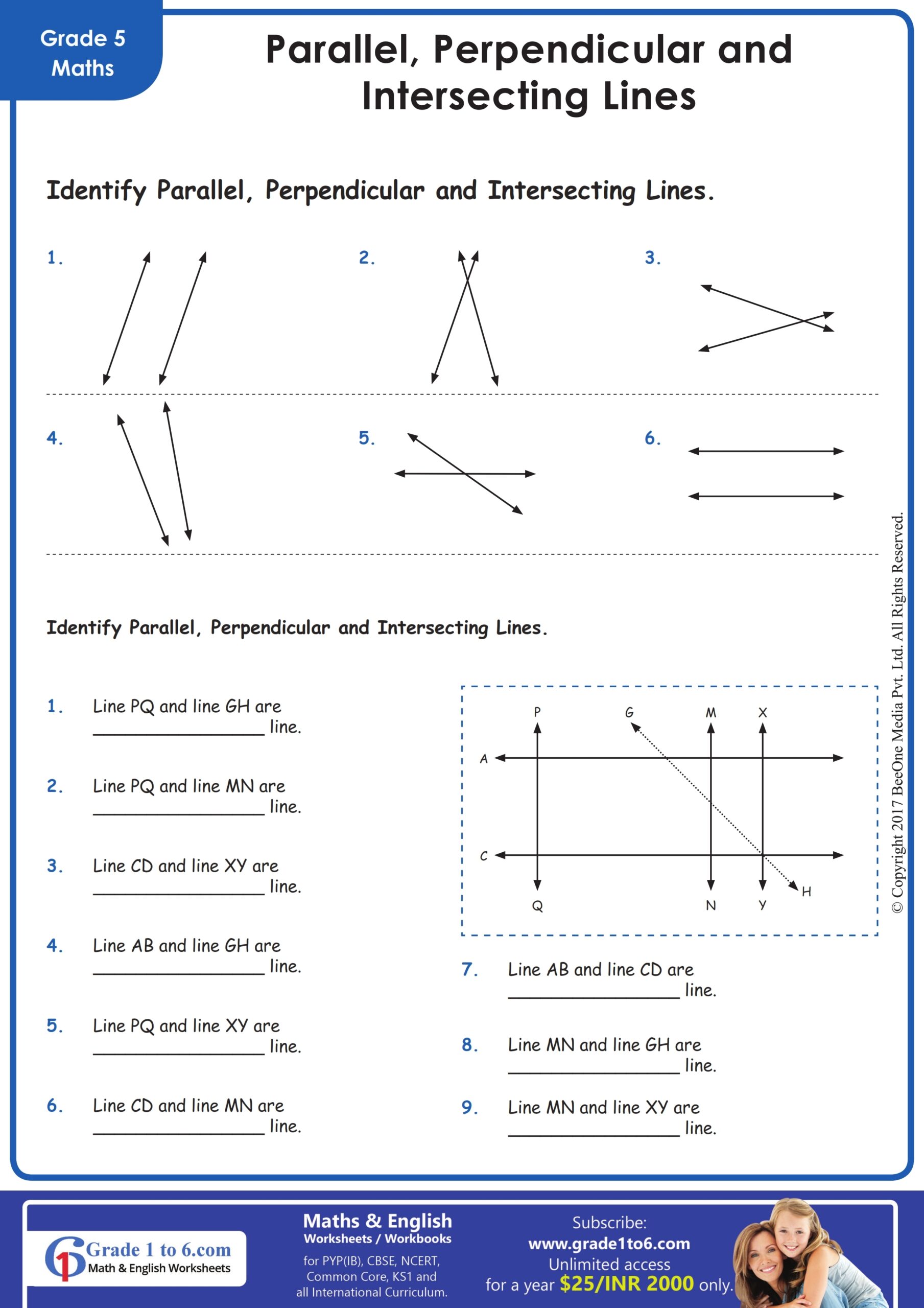 Parallel Perpendicular Intersecting Lines Worksheet Parallel Perpendicular Intersecting Lines Worksheet