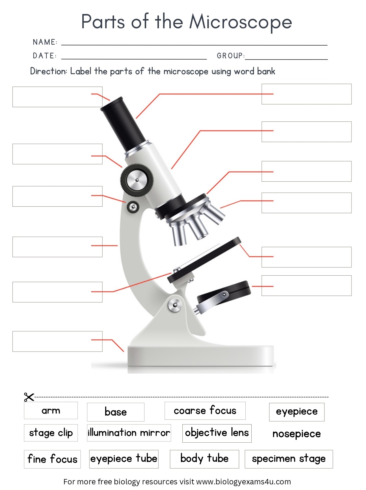 Parts Of The Microscope Worksheet With Answers Biology Worksheet Parts Of The Microscope Worksheet With Answers Biology Worksheet