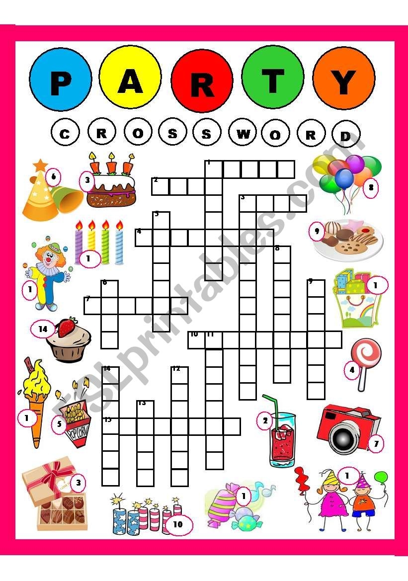Party Crossword ESL Worksheet By Amna 107 Party Crossword ESL Worksheet By Amna 107