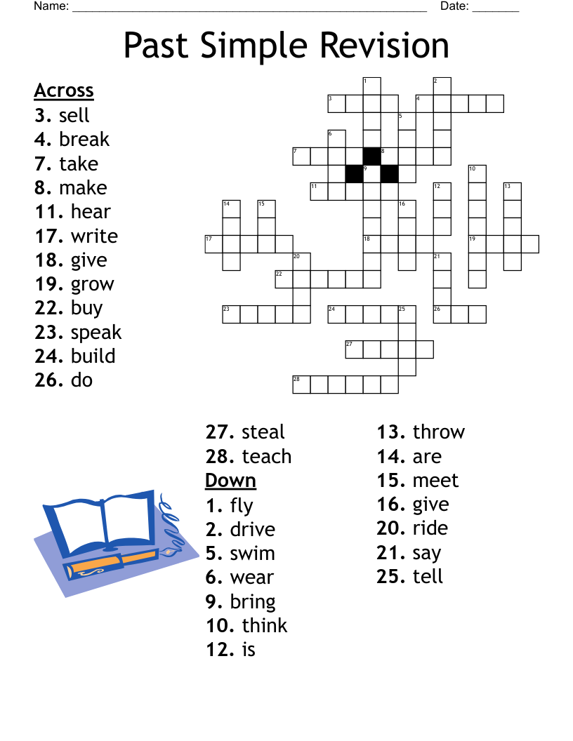 Past Simple Revision Crossword WordMint Past Simple Revision Crossword WordMint