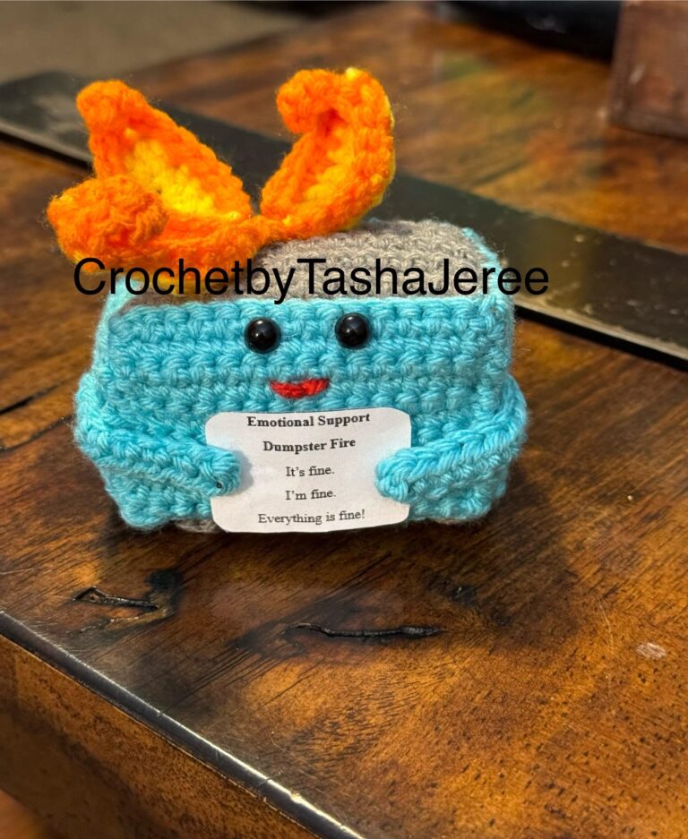 Pattern And Sign Only Dumpster Fire Emotional Support Crochet Pdf X2 Etsy