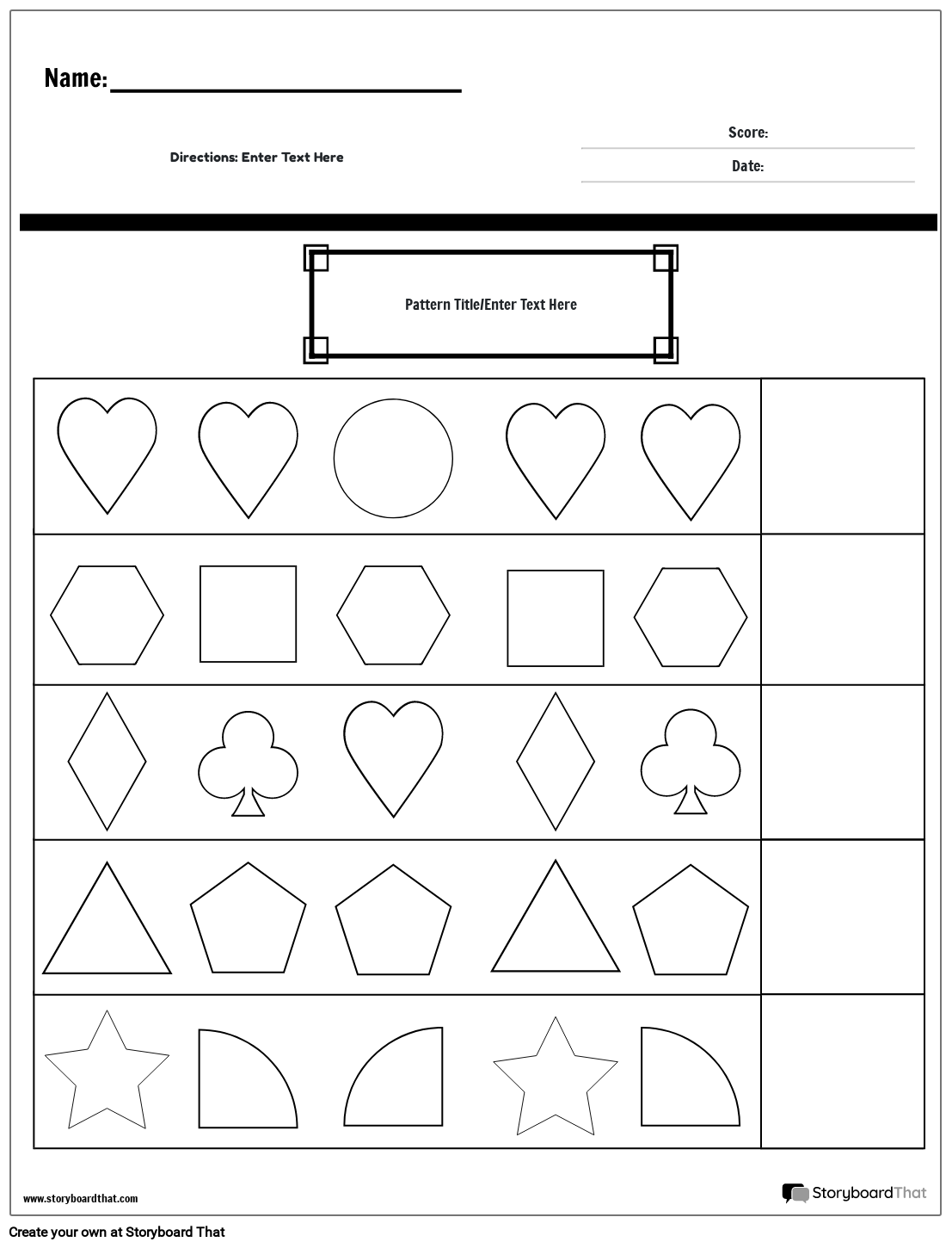 Pattern Worksheets Free Printables By Storyboard That Pattern Worksheets Free Printables By Storyboard That