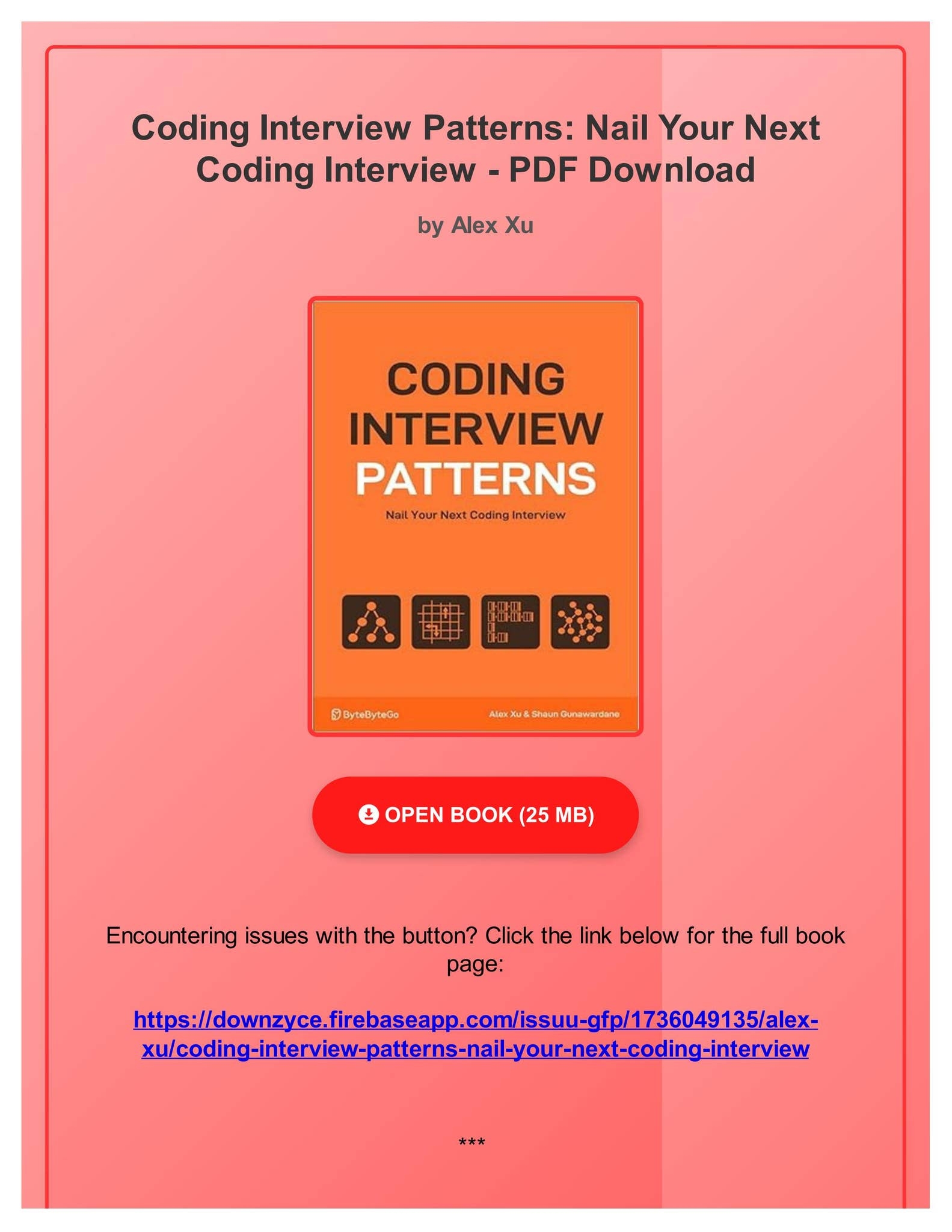 Pdf Ebook Coding Interview Patterns Nail Your Next Coding Interview By Alex Xu By SiennaQuigleyer Issuu Pdf Ebook Coding Interview Patterns Nail Your Next Coding Interview By Alex Xu By SiennaQuigleyer Issuu