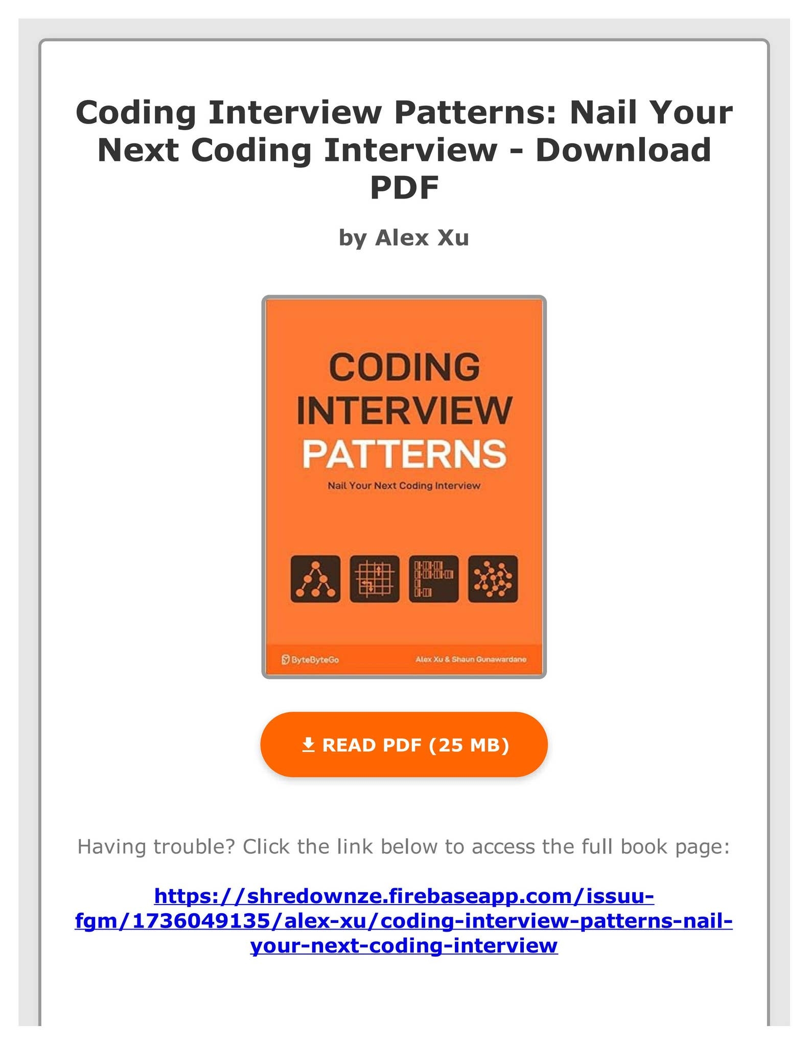 PDF Free Coding Interview Patterns Nail Your Next Coding Interview By Alex Xu By LomaRatketx Issuu PDF Free Coding Interview Patterns Nail Your Next Coding Interview By Alex Xu By LomaRatketx Issuu
