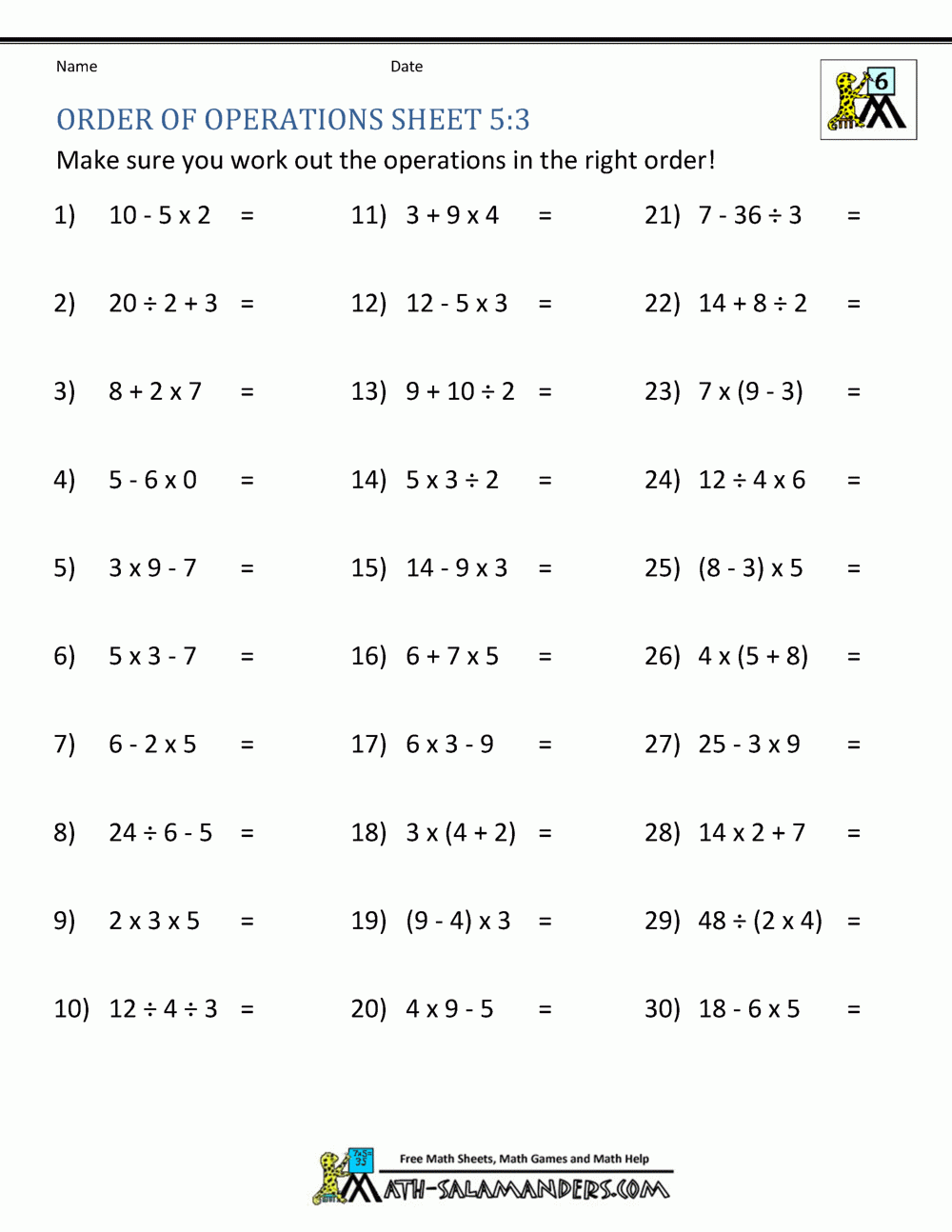 order of operations worksheets pdf order of operations worksheets pdf
