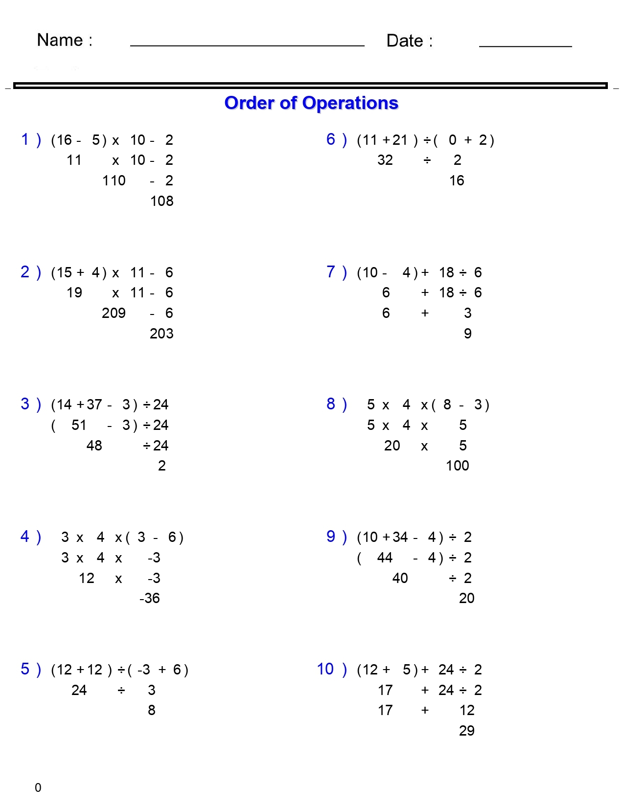PEMDAS Problems Order Of Operations Worksheets Basic With Parentheses Made By Teachers PEMDAS Problems Order Of Operations Worksheets Basic With Parentheses Made By Teachers