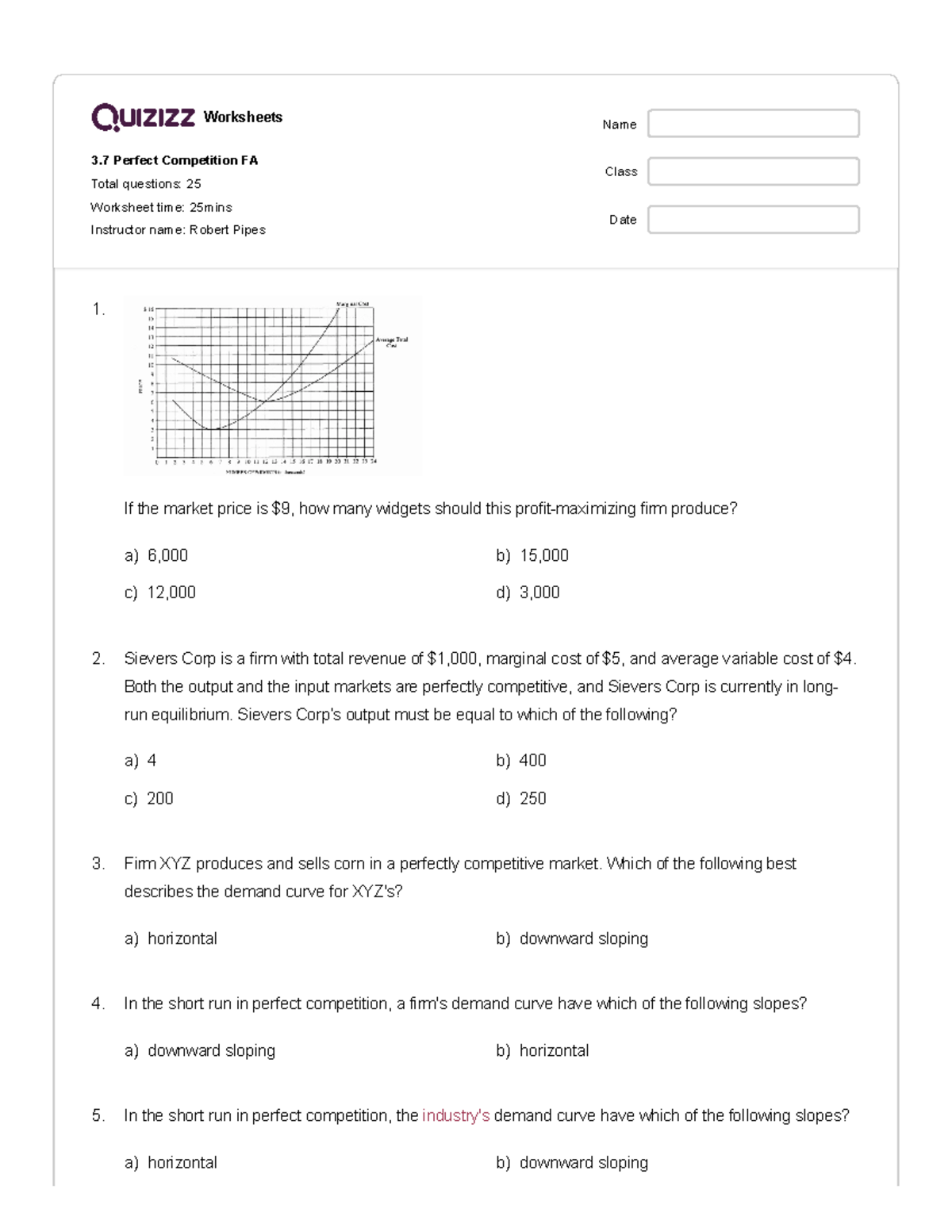 Perfect Competition FA Worksheet 3 7 Analysis And Problems Studocu Perfect Competition FA Worksheet 3 7 Analysis And Problems Studocu
