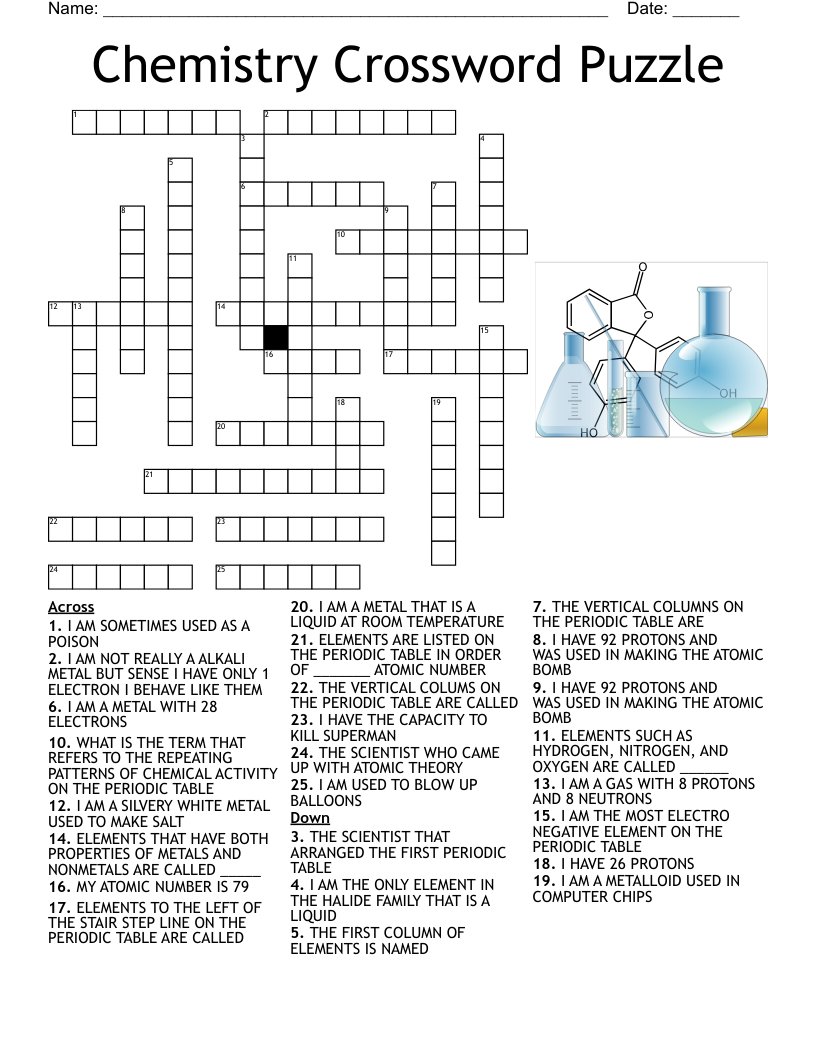 Periodic Table Crossword WordMint