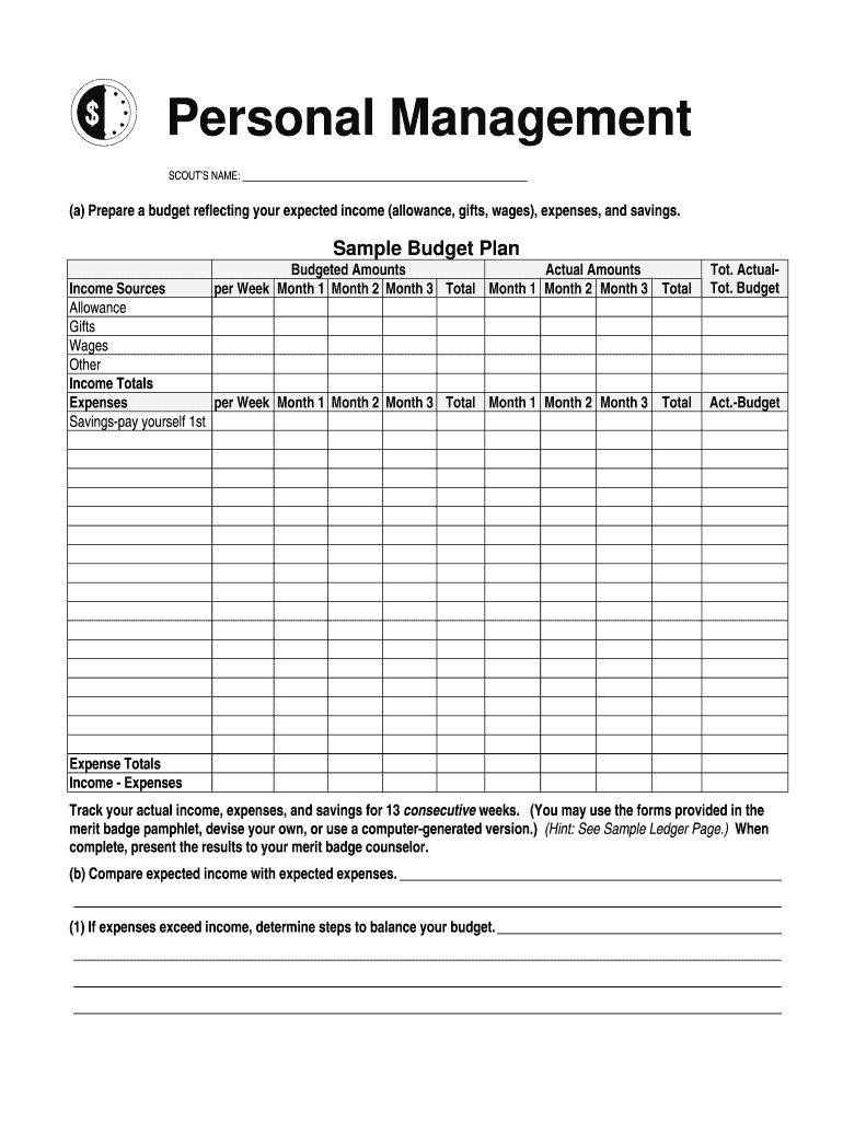 Personal Management Merit Badge Worksheet Fill Out Sign Online DocHub Personal Management Merit Badge Worksheet Fill Out Sign Online DocHub