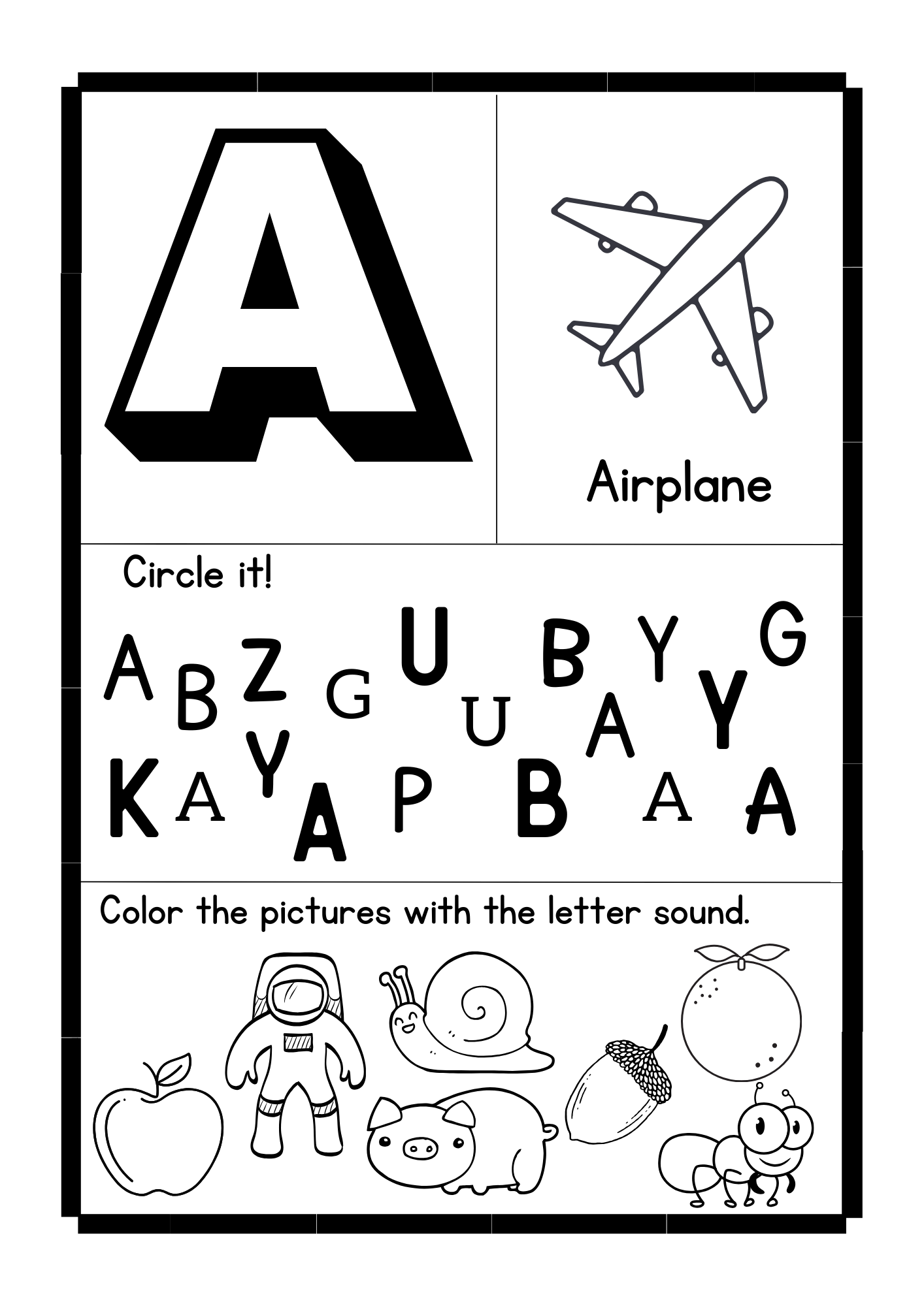 beginner kindergarten alphabet worksheets